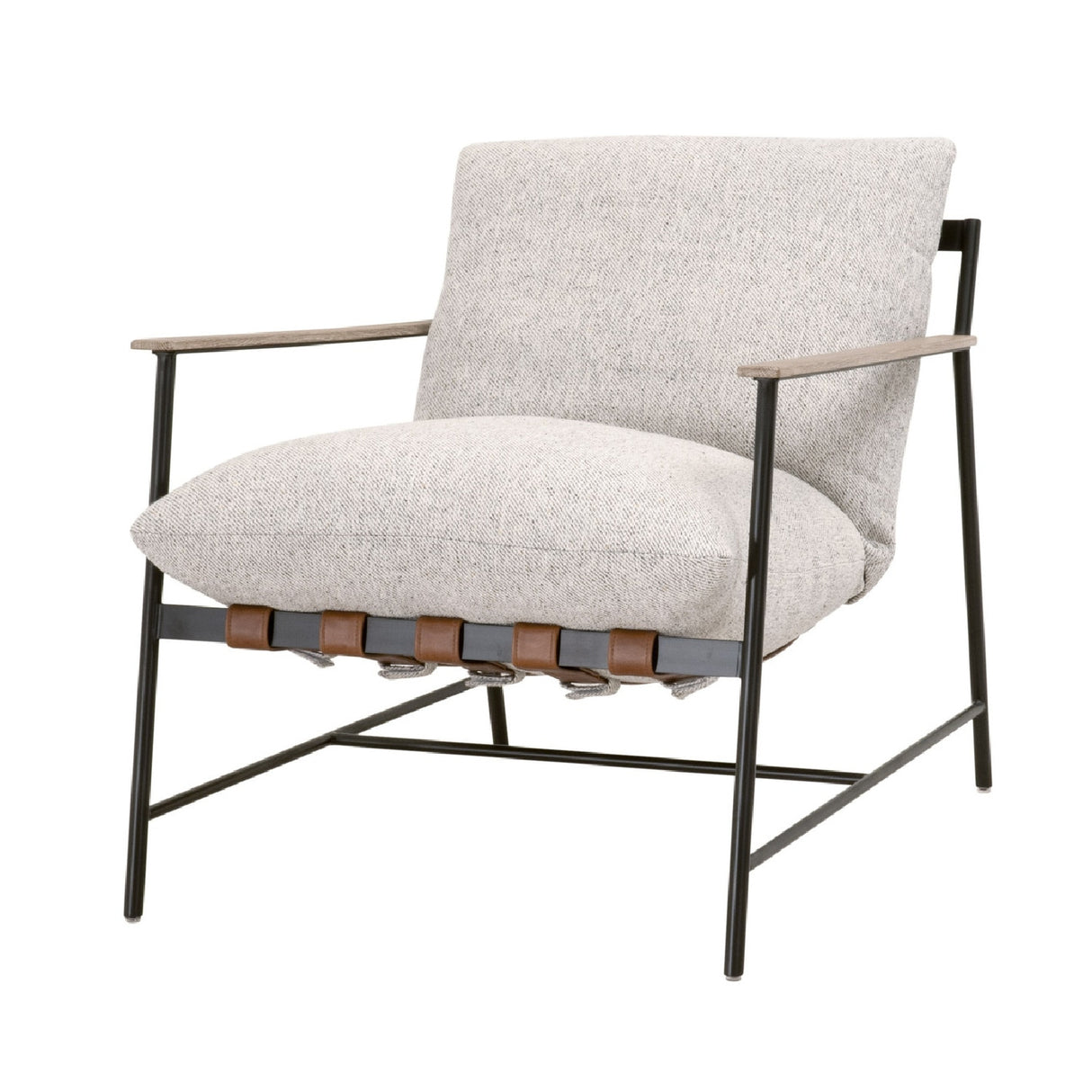 Modern European furniture - Brown Leather Strap Lounge Chair - www.oroa.com | Oroa.com