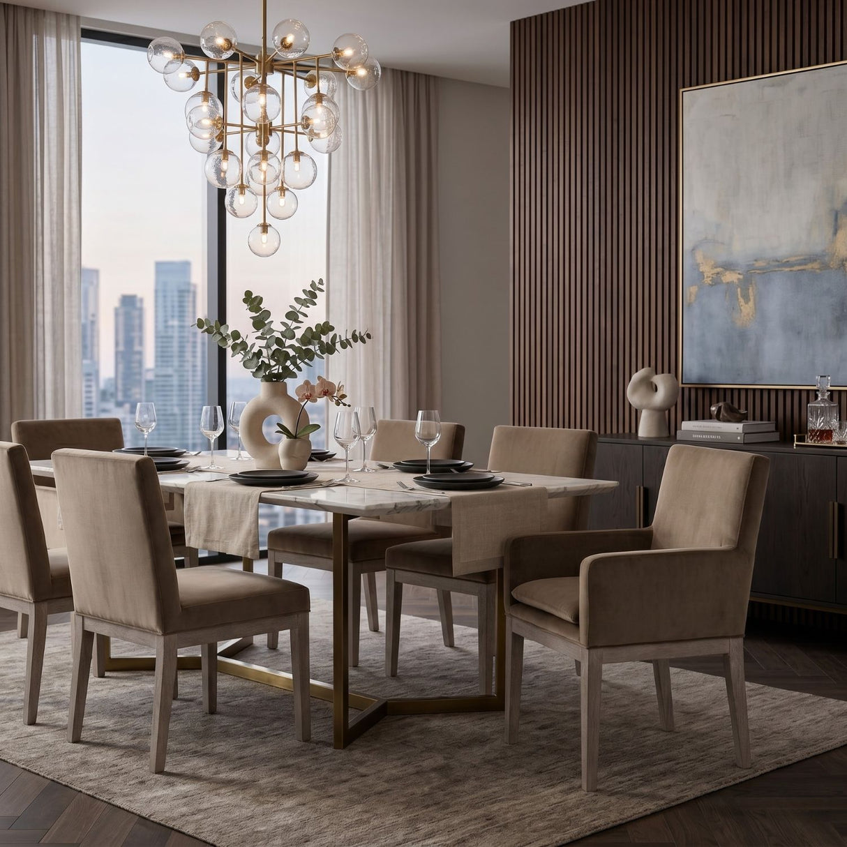 Brown Velvet Dining Armchair | Oroa.com