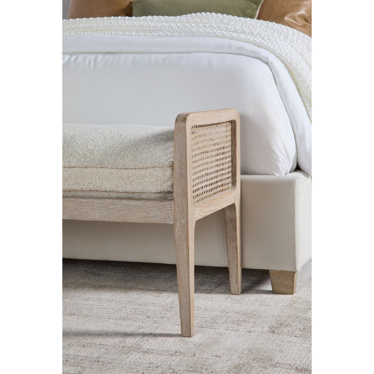 Cushioned Gray Oak Bench | Oroa.com