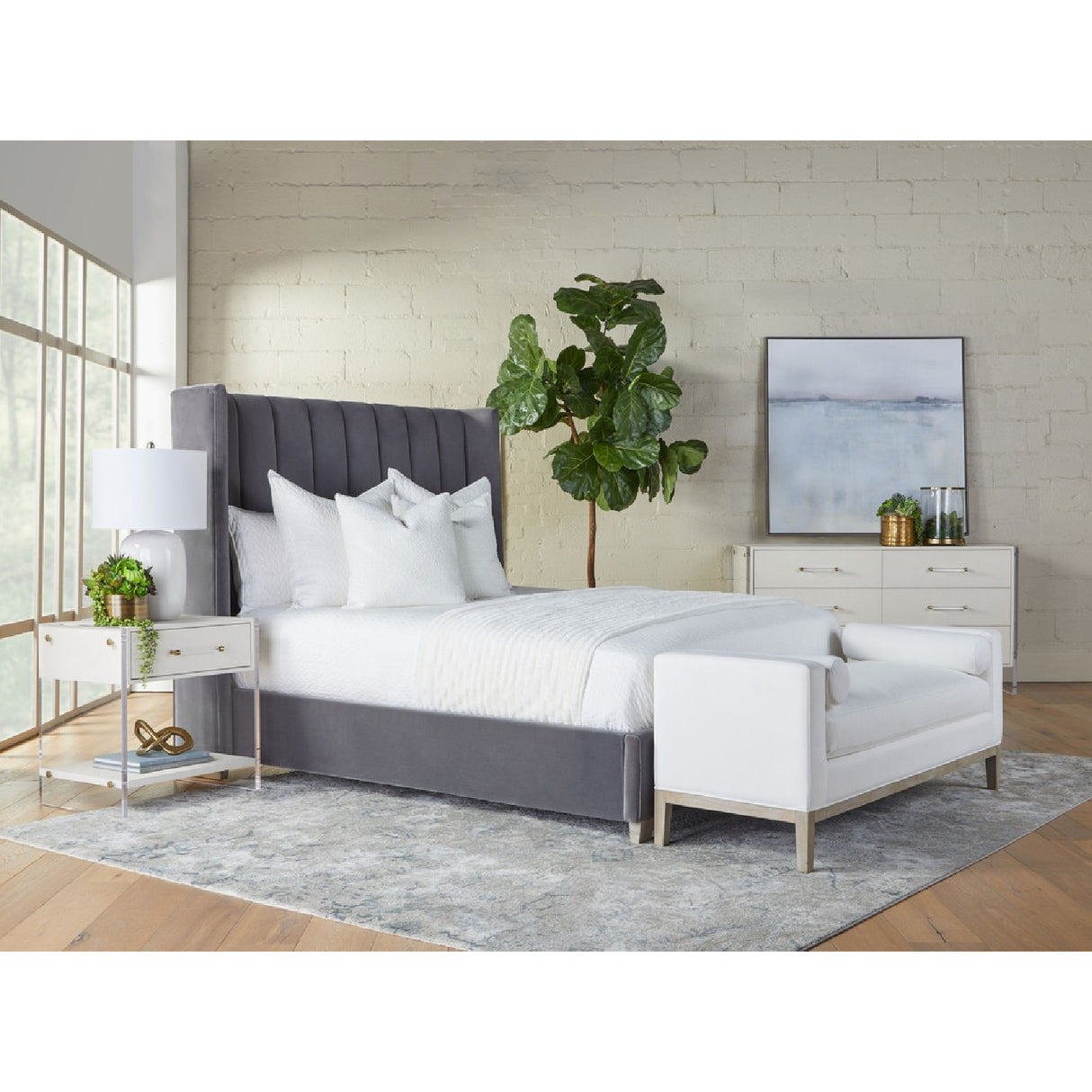 Modern European furniture - White Upholstered Bench - www.oroa.com | Oroa.com