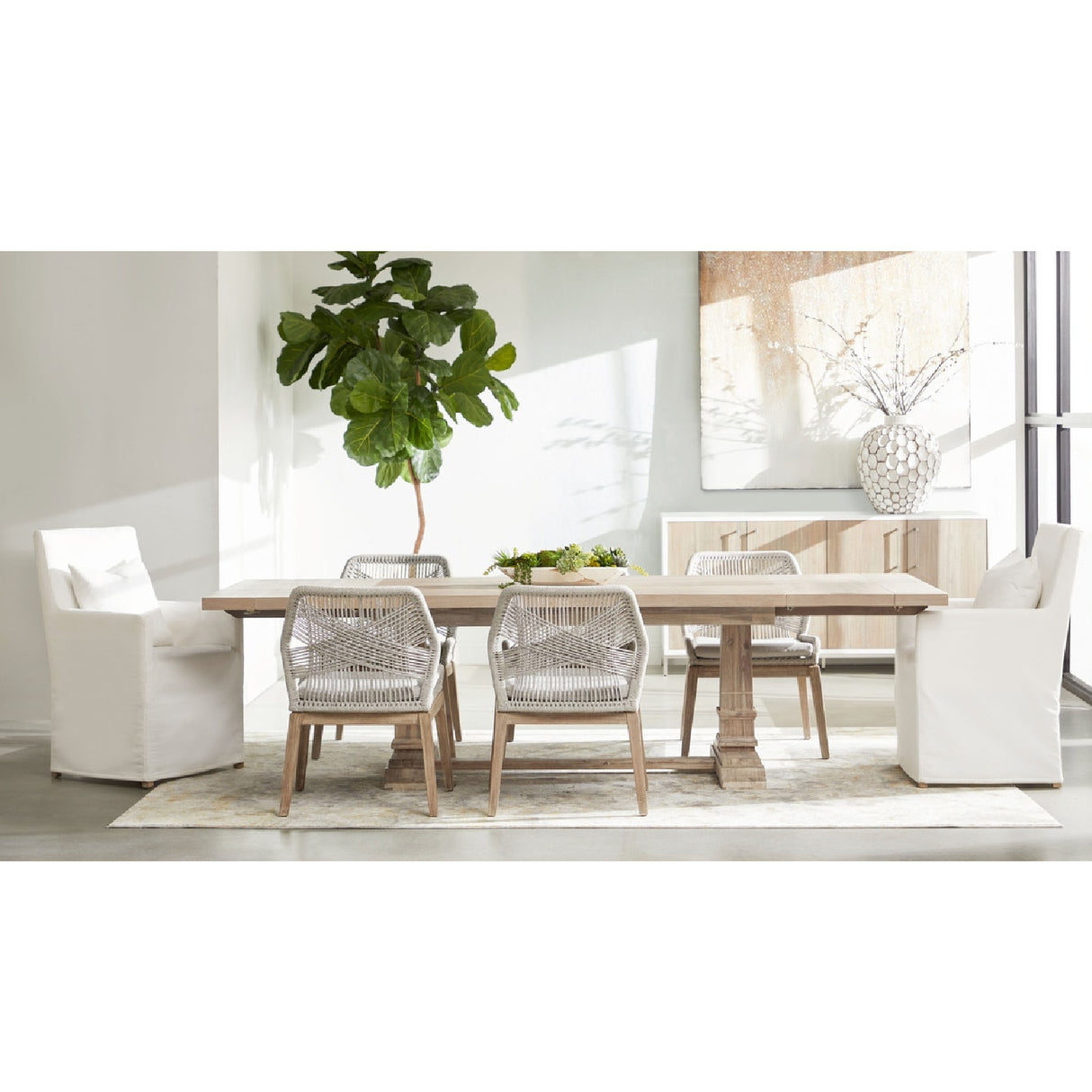 Modern European furniture - Woven Flat Rope Dining Chairs (2) - www.oroa.com | Oroa.com