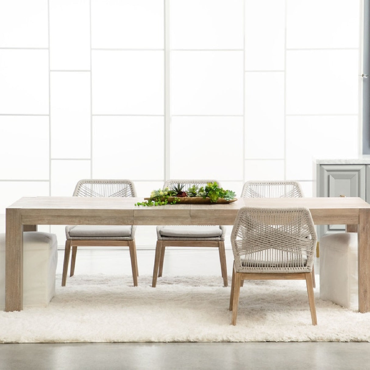 Modern European furniture - Woven Flat Rope Dining Chairs (2) - www.oroa.com | Oroa.com