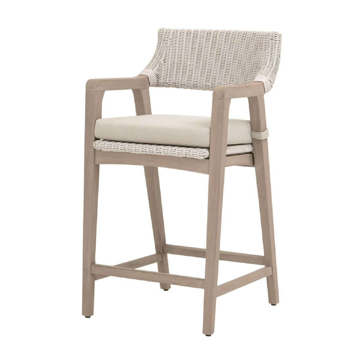 Modern European furniture - White Rattan Outdoor Counter Stool - www.oroa.com | Oroa.com