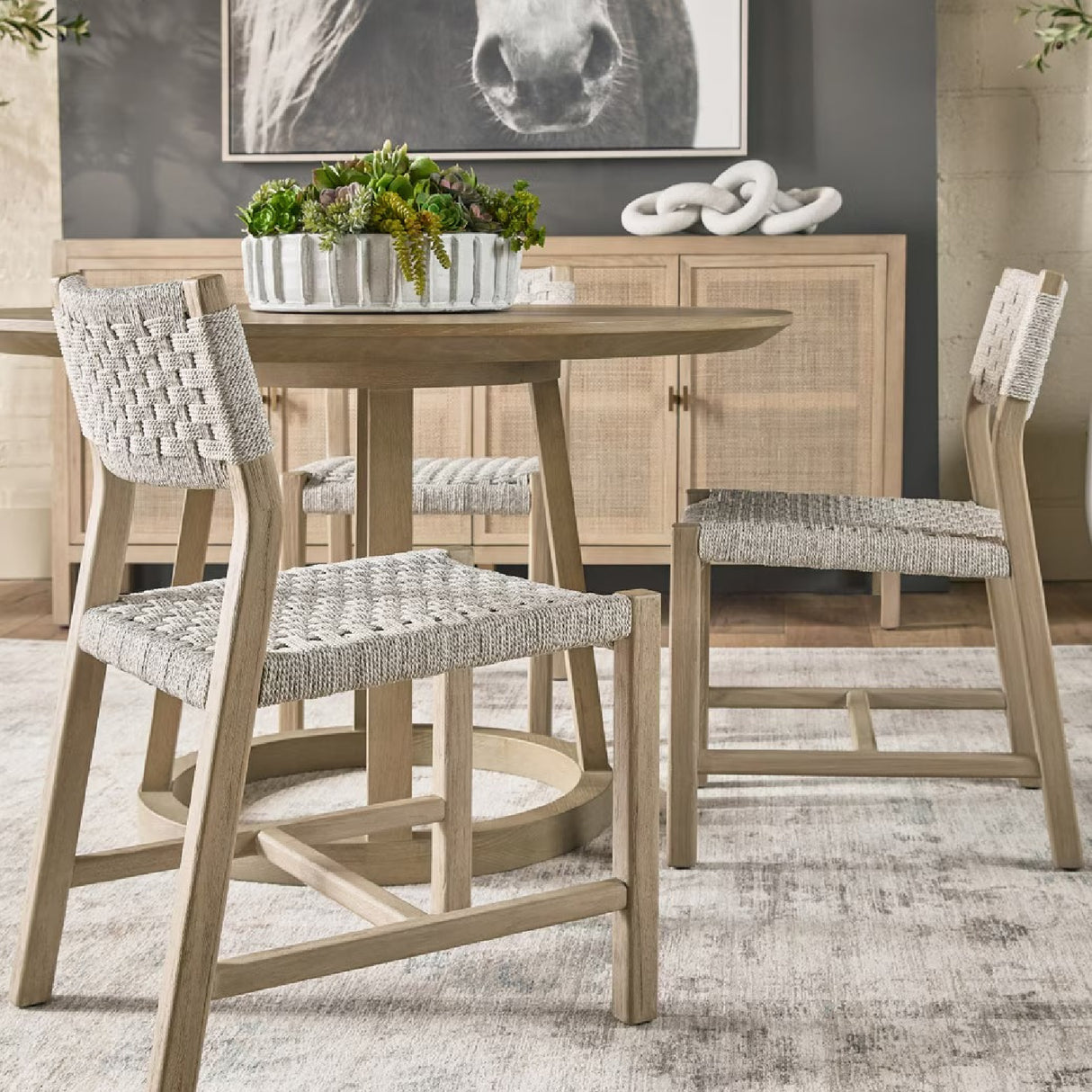 White Rope Indoor/Outdoor Dining Chairs (2) | Oroa.com