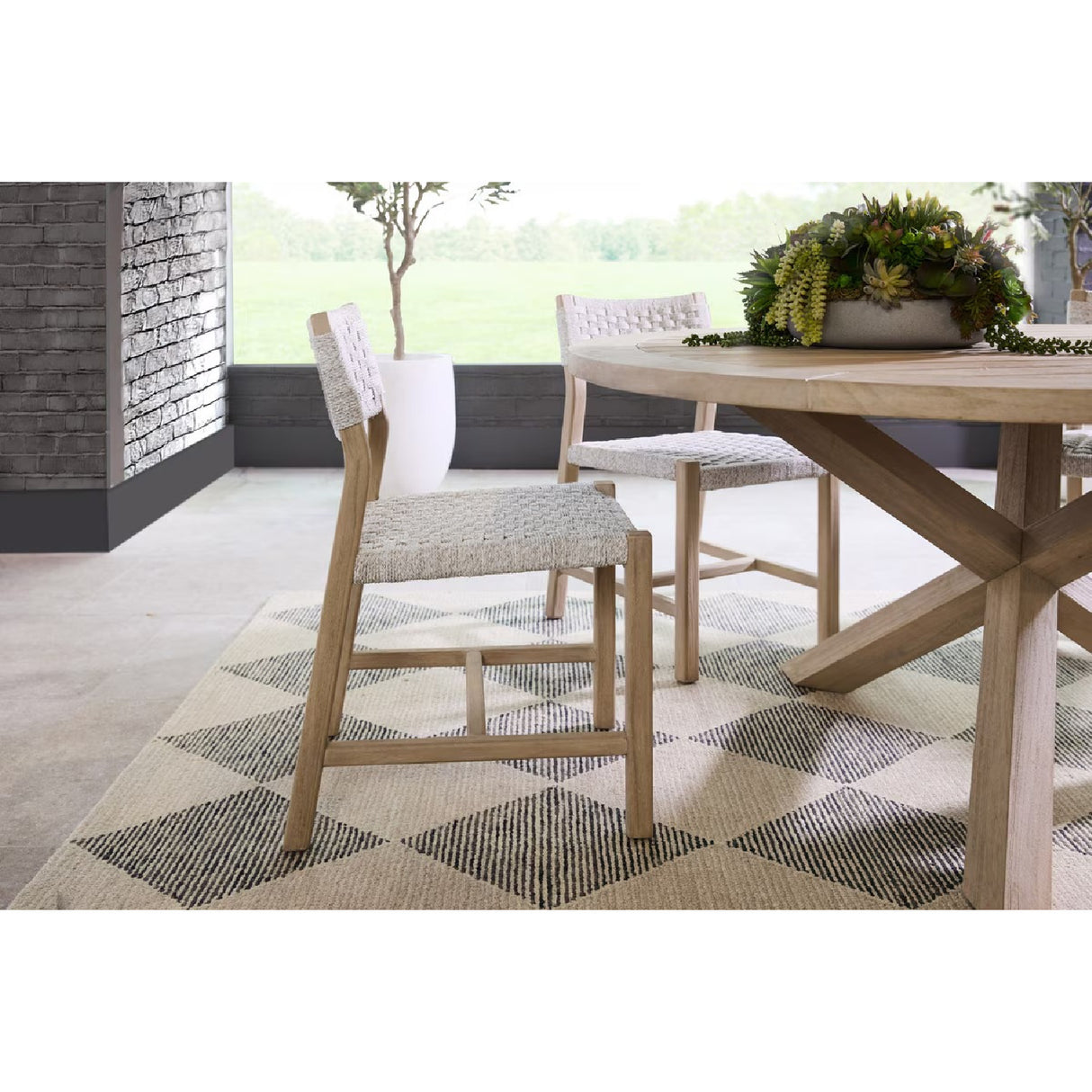 White Rope Indoor/Outdoor Dining Chairs (2) | Oroa.com