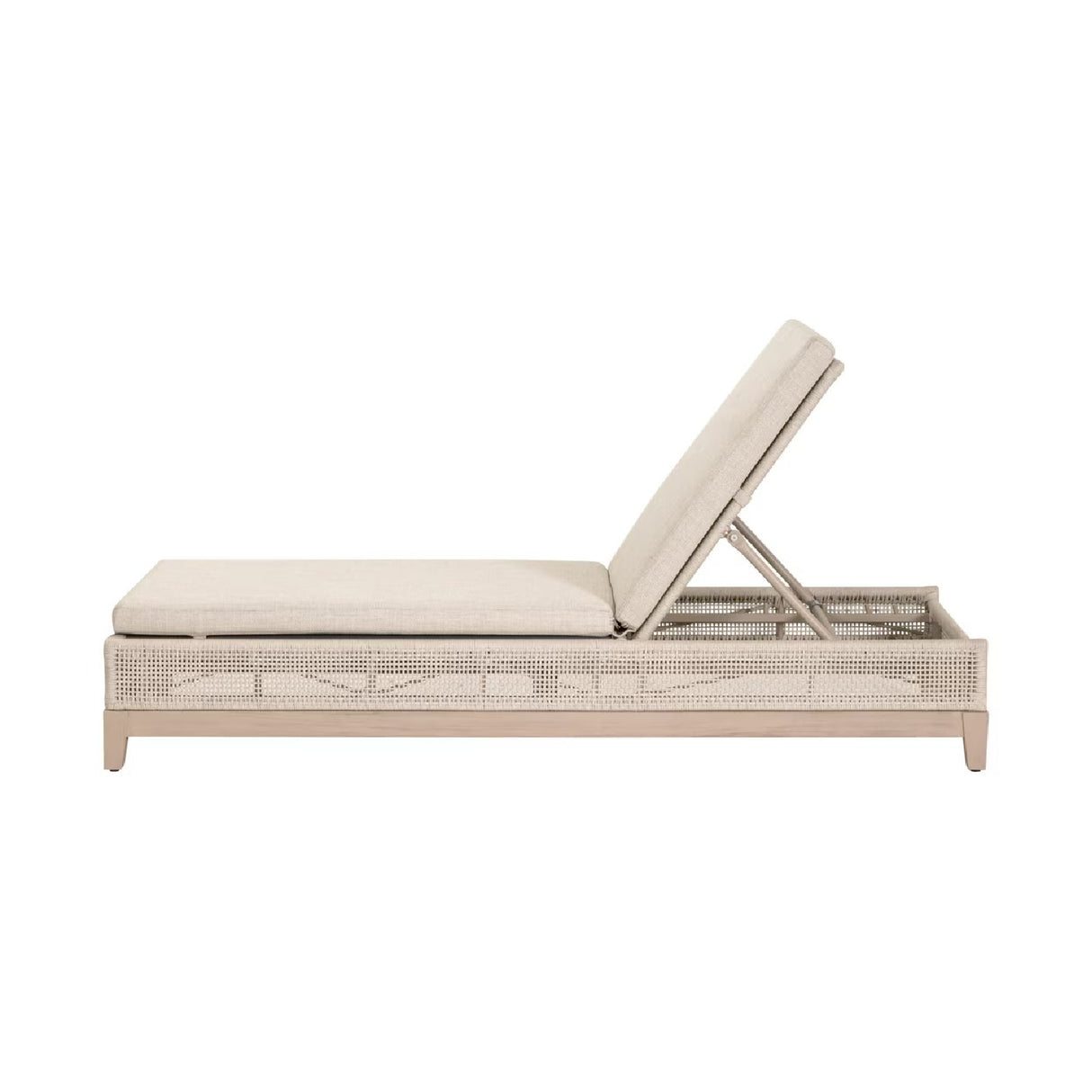 Beige Woven Rope Outdoor Chaise Lounge | Oroa.com