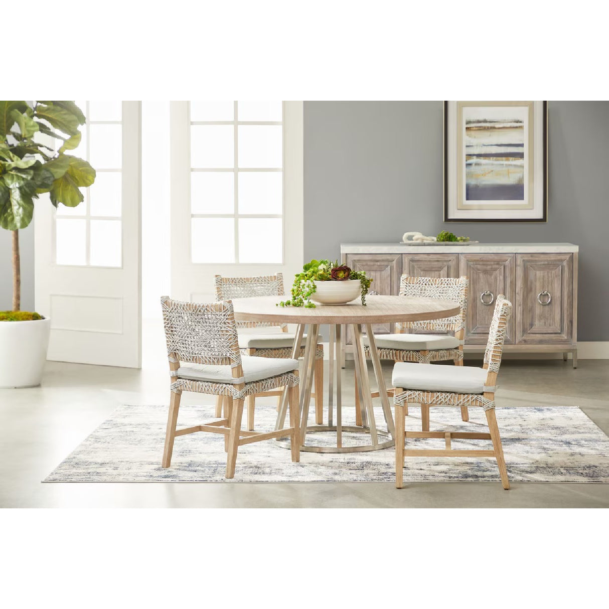 Interlaced Flat Rope Dining Chairs (2) | Oroa.com