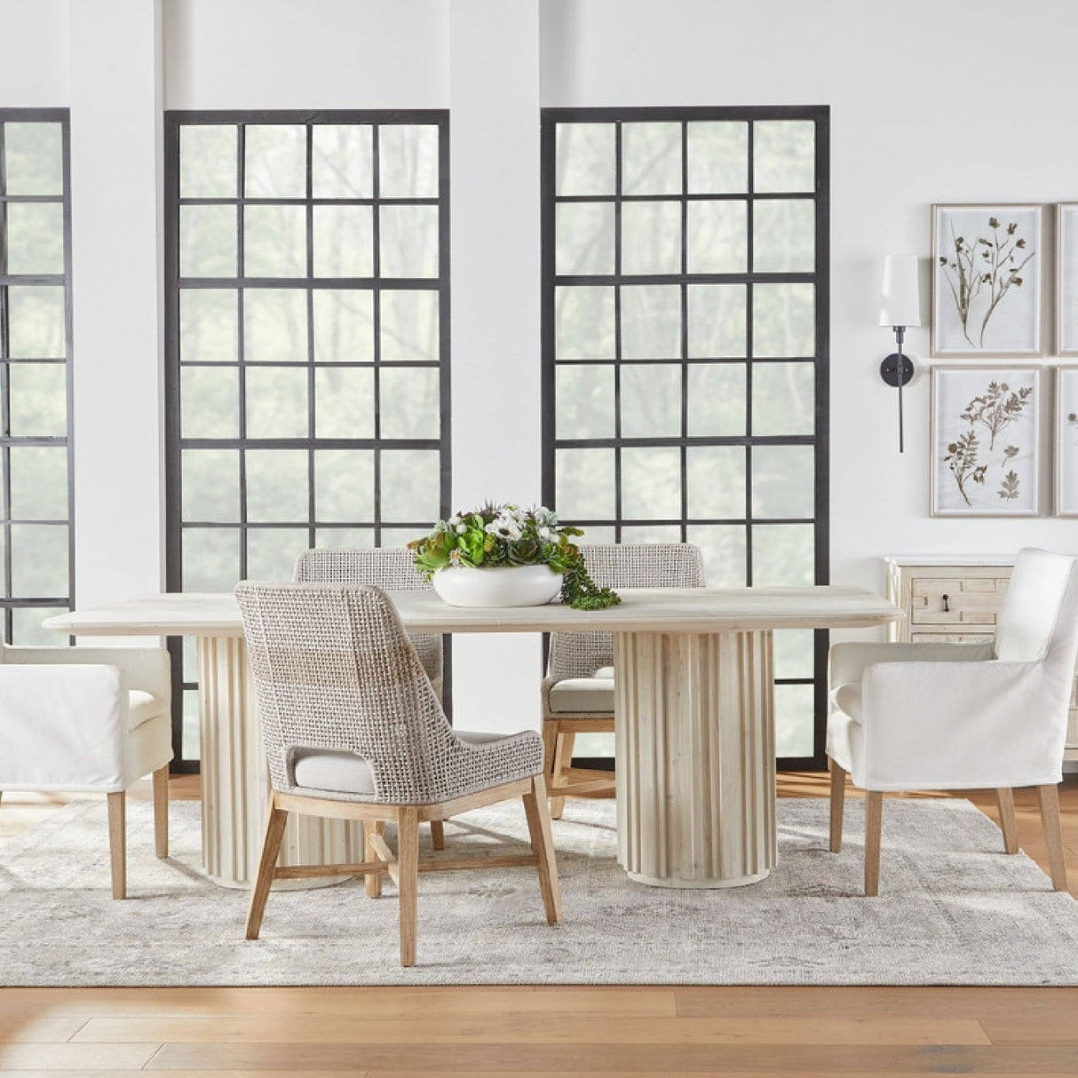 Modern European furniture - Taupe Stripe Rope Dining Chairs (2) - www.oroa.com | Oroa.com