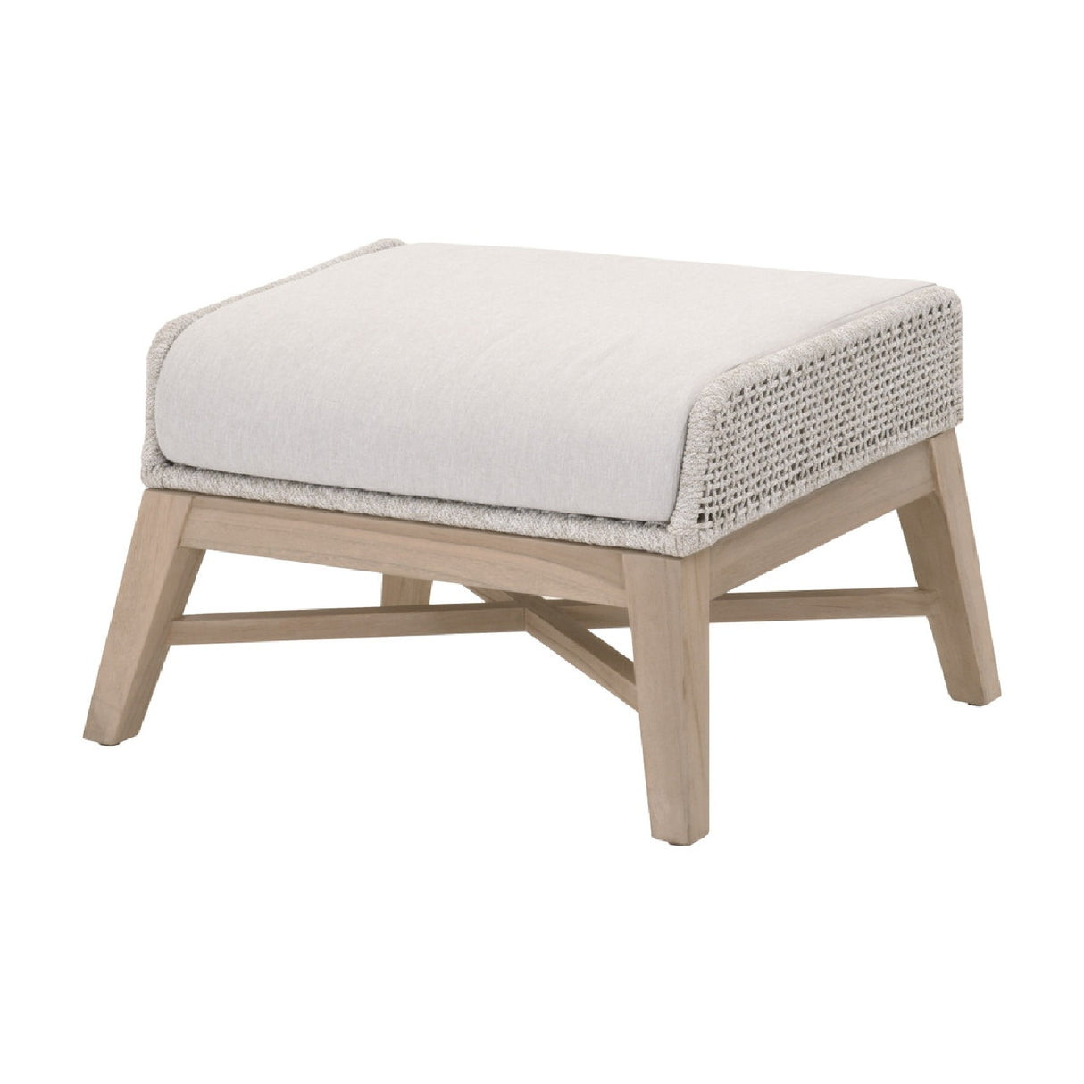Modern European furniture - Taupe Rope Outdoor Footstool - www.oroa.com | Oroa.com