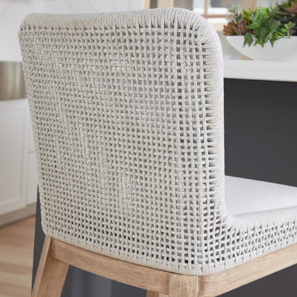 Modern European furniture - White Flat Rope Counter Stool - www.oroa.com | Oroa.com