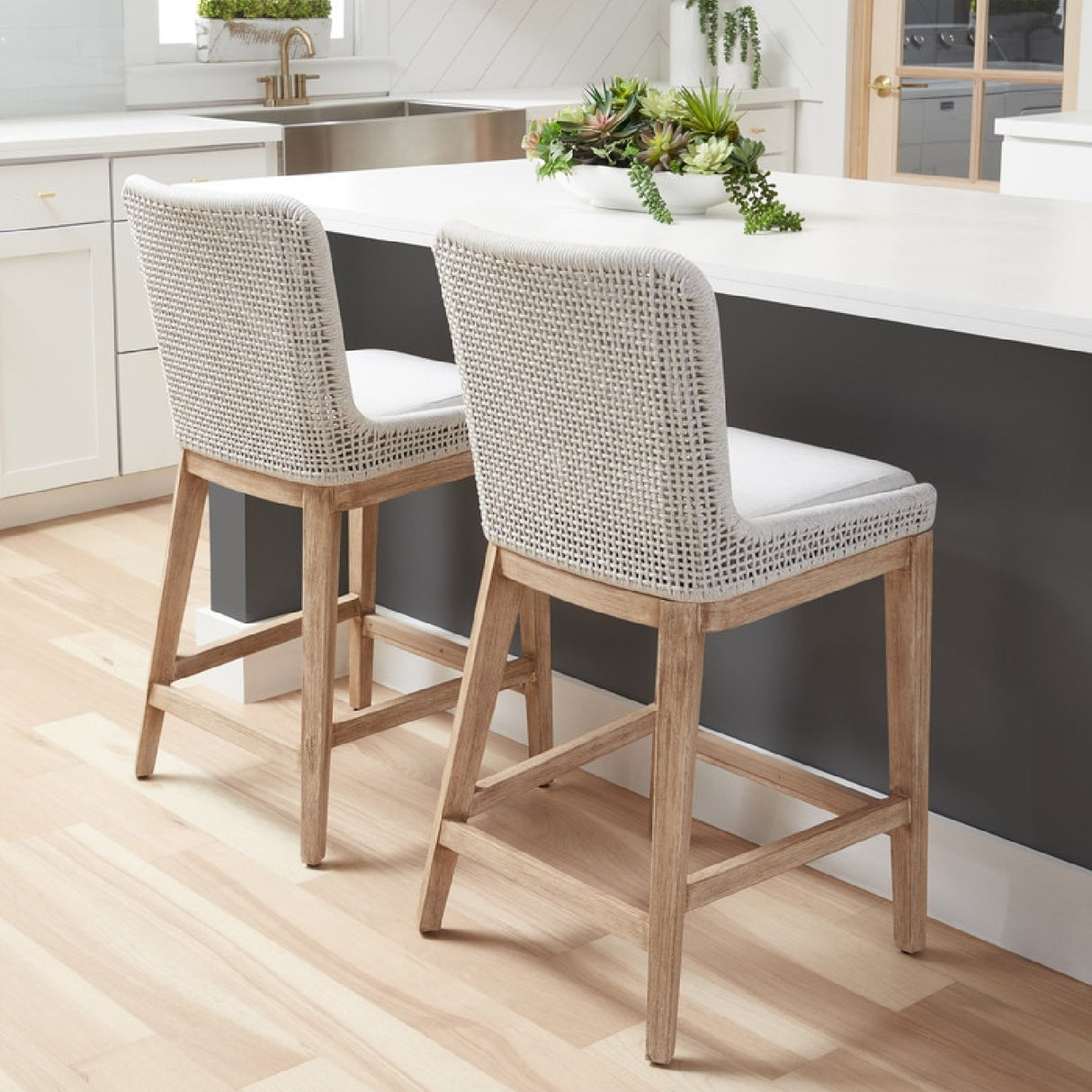 Modern European furniture - White Flat Rope Counter Stool - www.oroa.com | Oroa.com