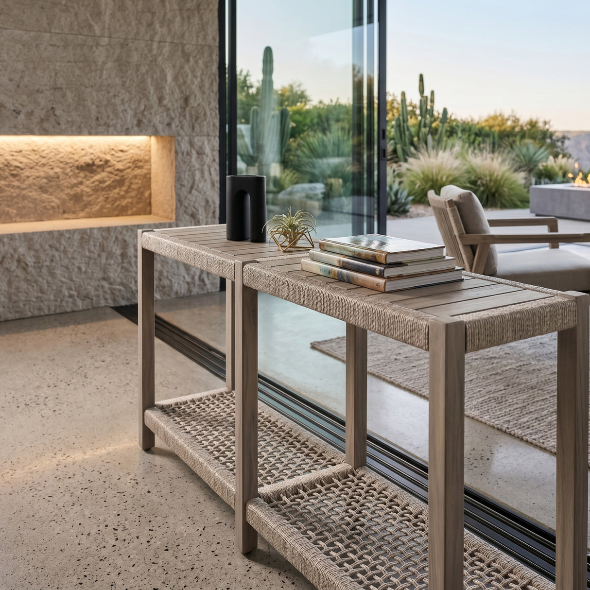 Modern European furniture - Teak Outdoor Console Table - www.oroa.com | Oroa.com
