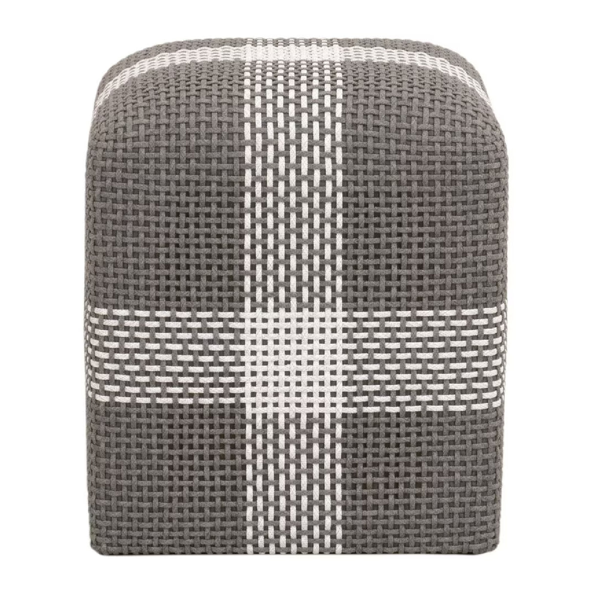 Modern European furniture - Woven Flat Rope Indoor/Outdoor Ottoman - www.oroa.com | Oroa.com