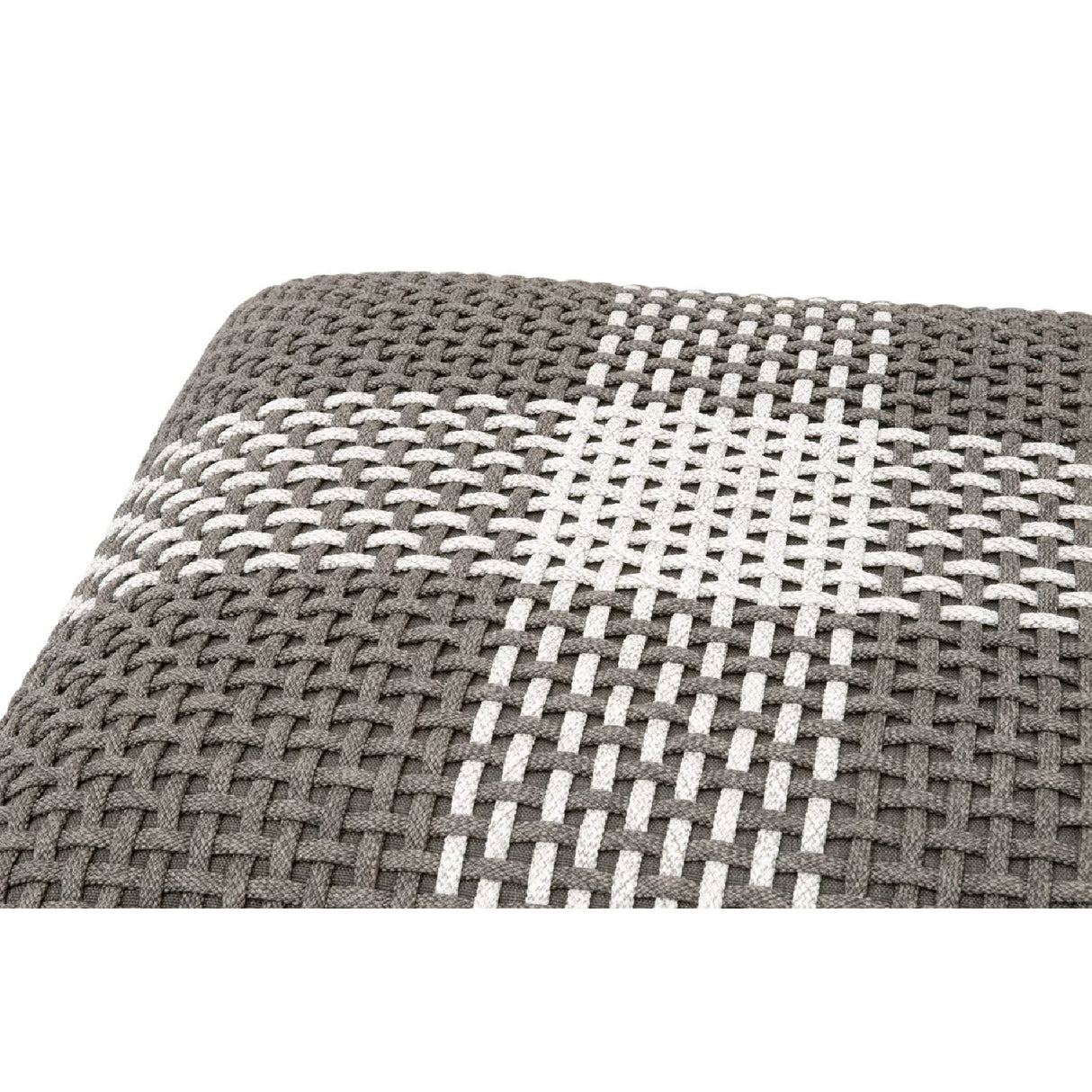 Modern European furniture - Woven Flat Rope Indoor/Outdoor Ottoman - www.oroa.com | Oroa.com