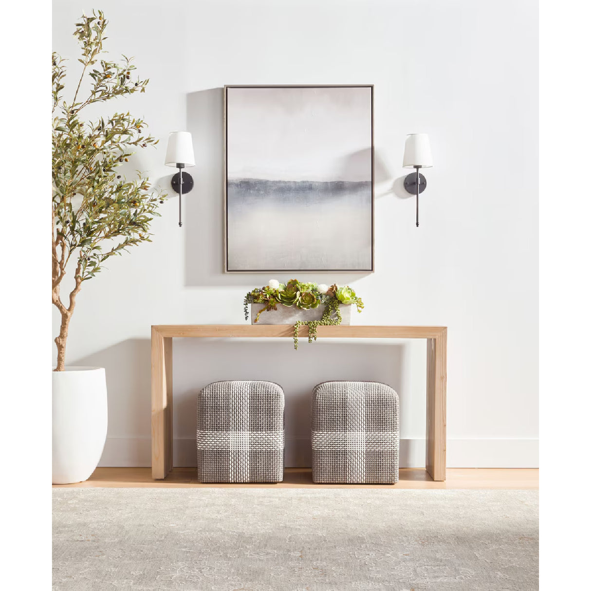 Modern European furniture - Woven Flat Rope Indoor/Outdoor Ottoman - www.oroa.com | Oroa.com