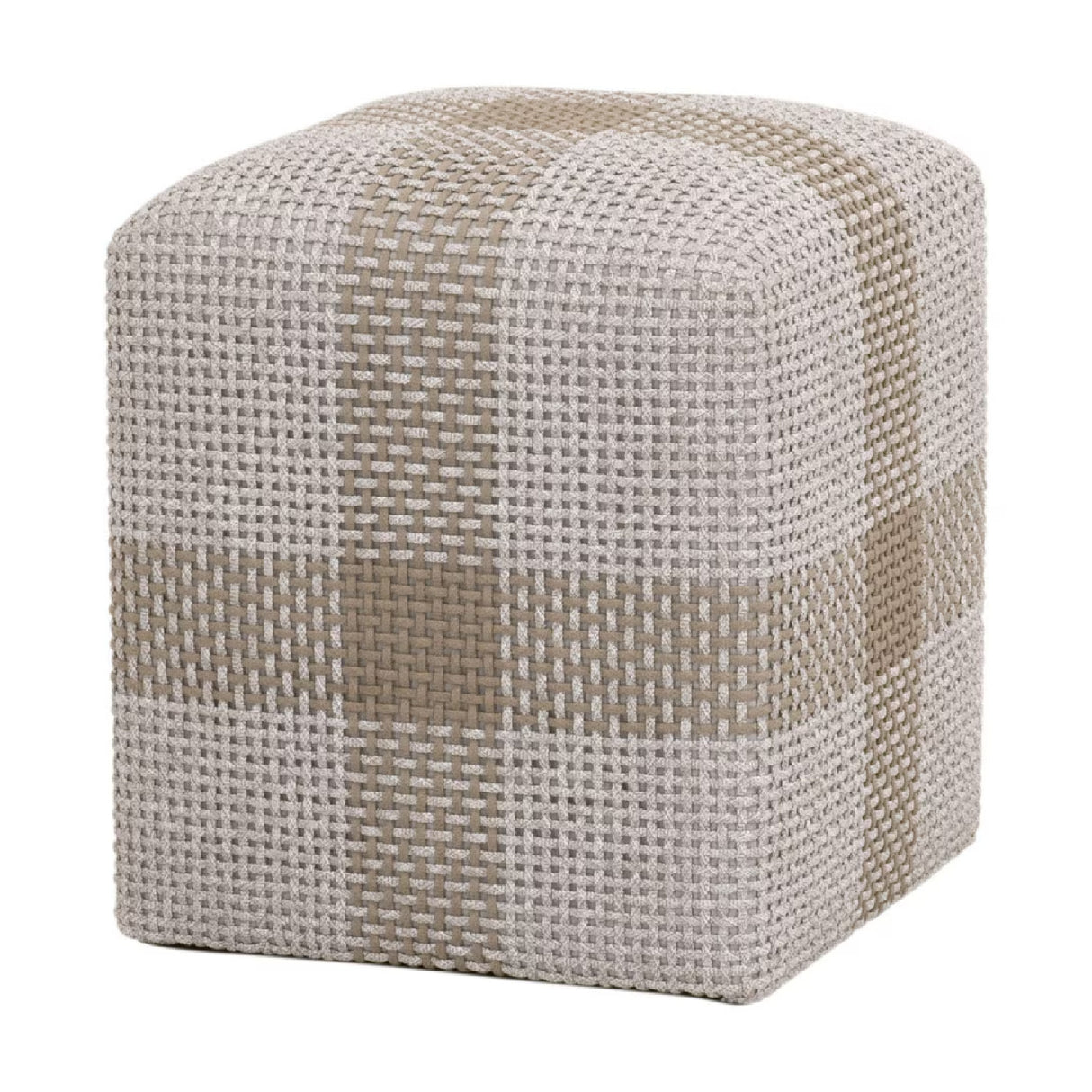 Modern European furniture - Woven Flat Rope Indoor/Outdoor Ottoman - www.oroa.com | Oroa.com