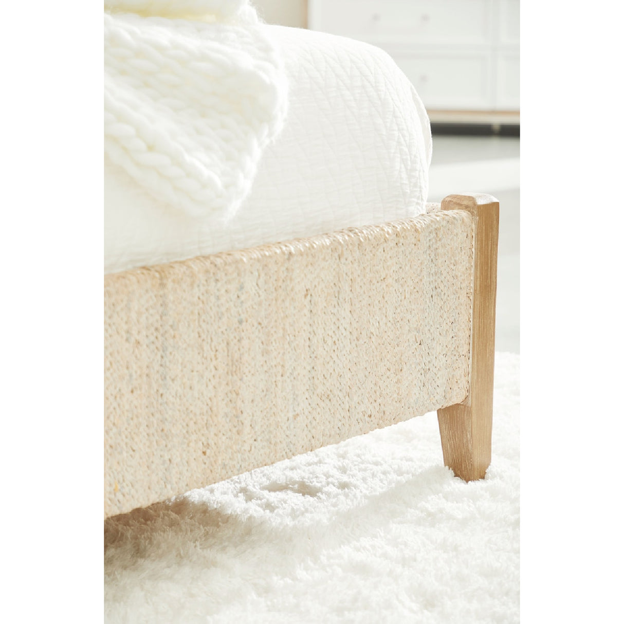 Whitewashed Abaca Rope Bed | Oroa.com