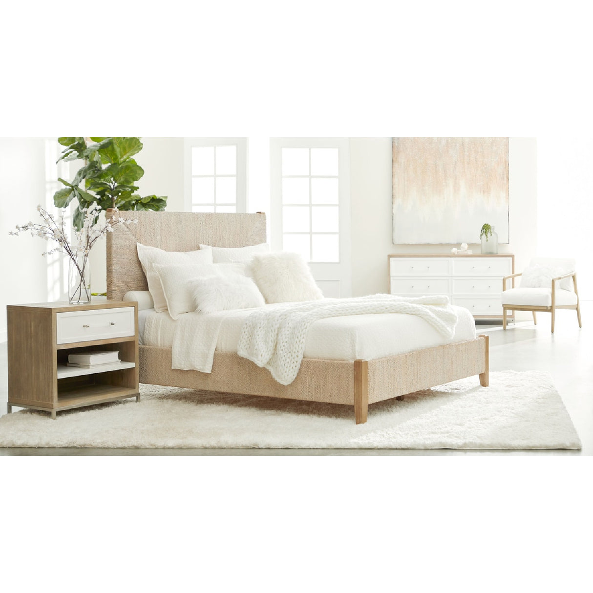 Whitewashed Abaca Rope Bed | Oroa.com