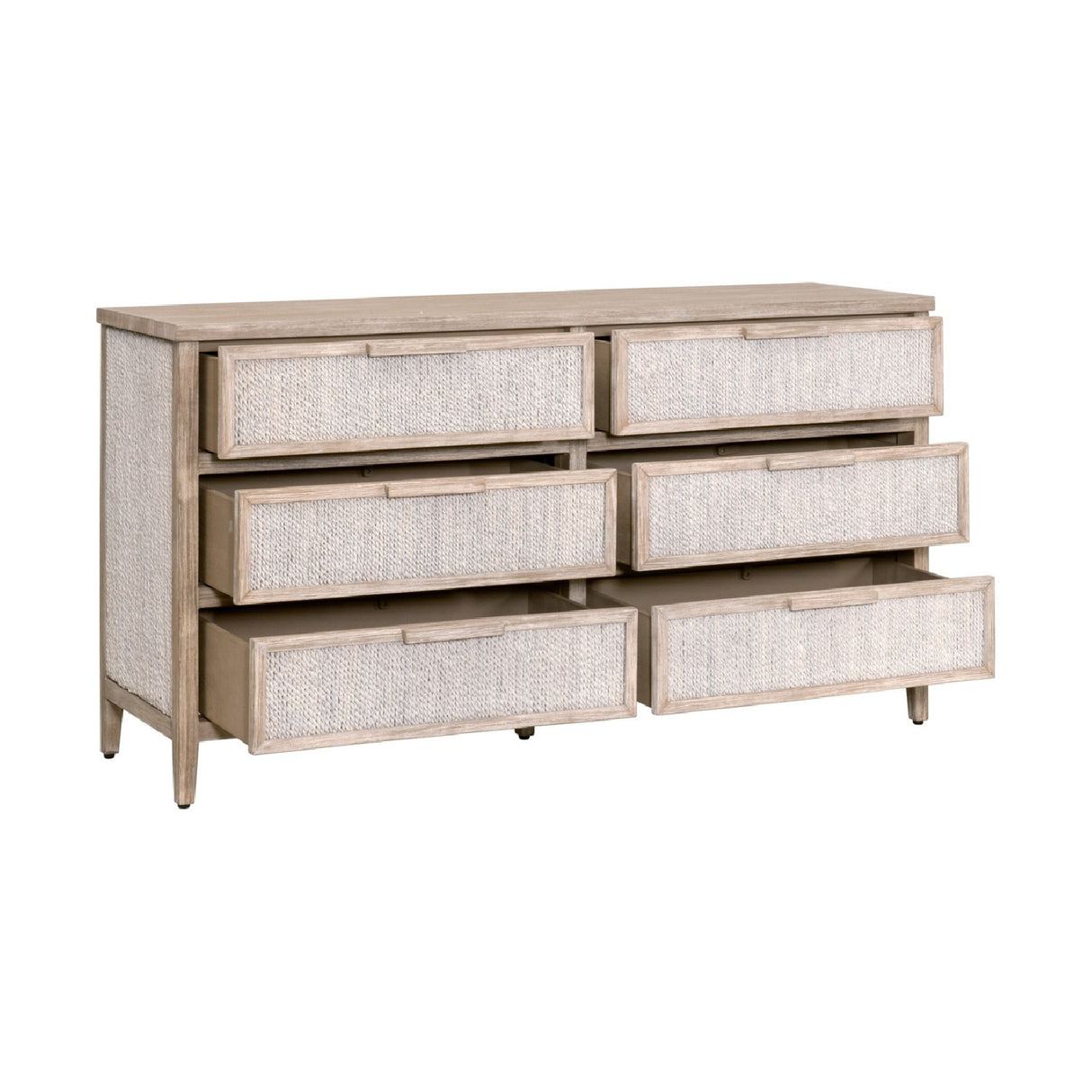 Modern European furniture - Gray Mahogany 6-Drawer Double Dresser - www.oroa.com | Oroa.com