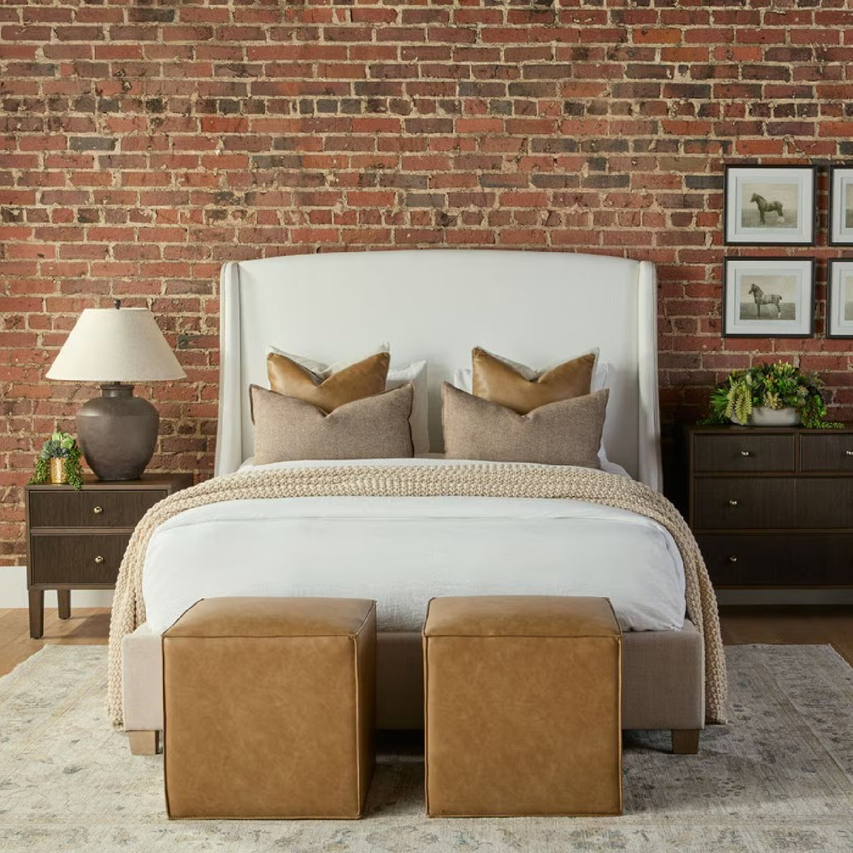 Beige Fabric Bed | Oroa.com