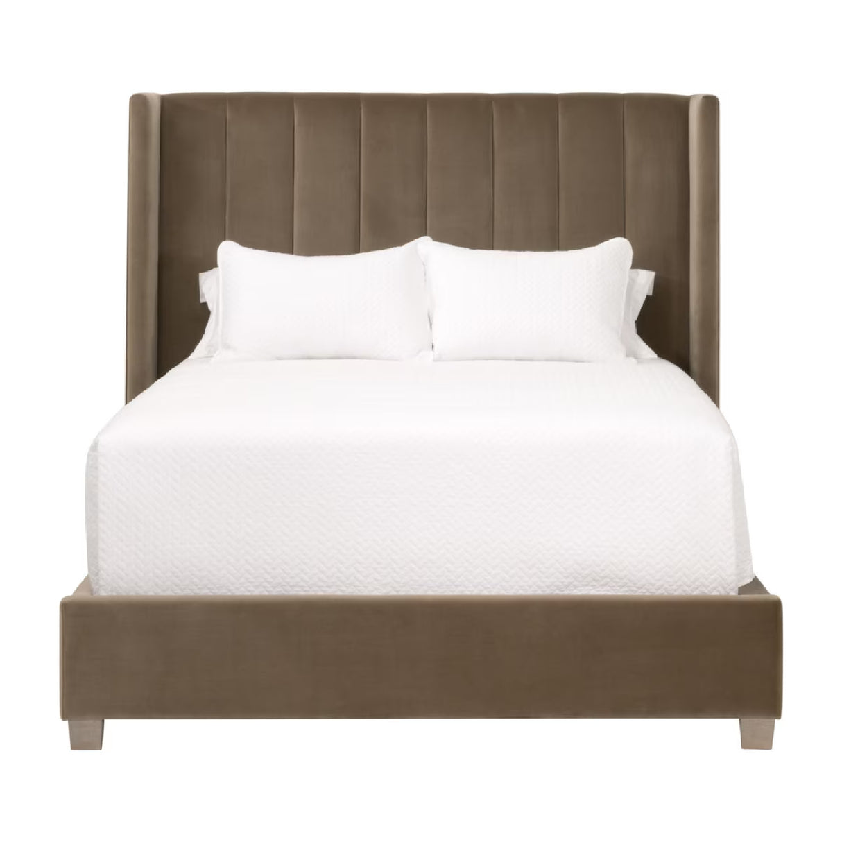 Modern European furniture - Velvet Channeled Queen Bed - www.oroa.com | Oroa.com