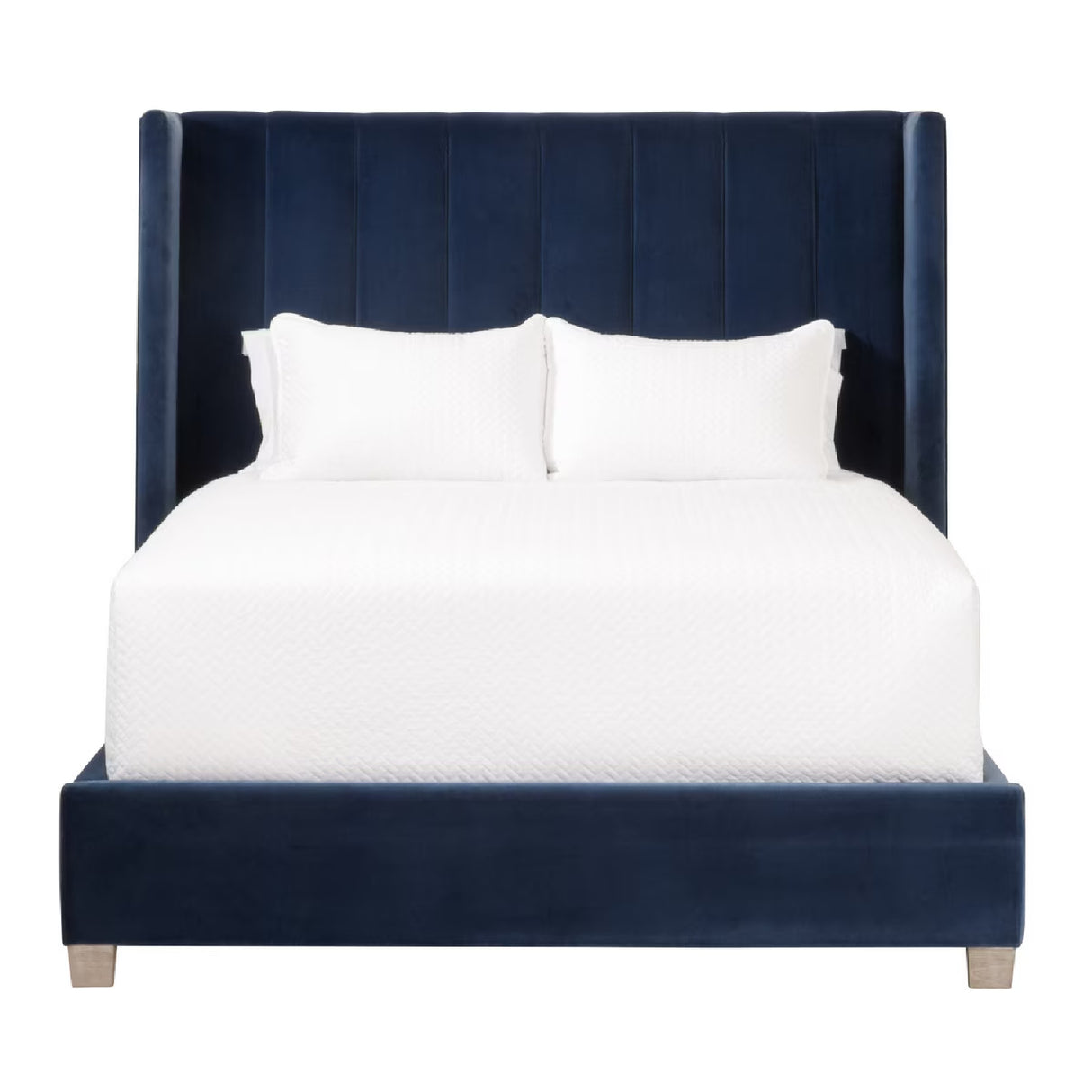 Modern European furniture - Velvet Channeled Queen Bed - www.oroa.com | Oroa.com