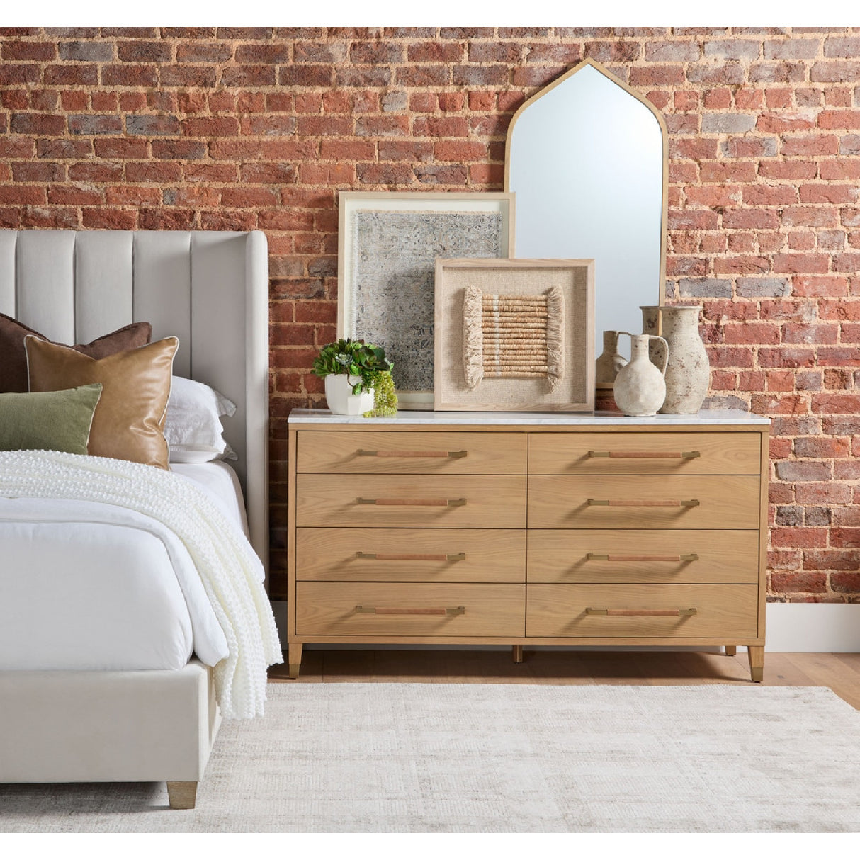 Channeled Velvet King Bed | Oroa.com