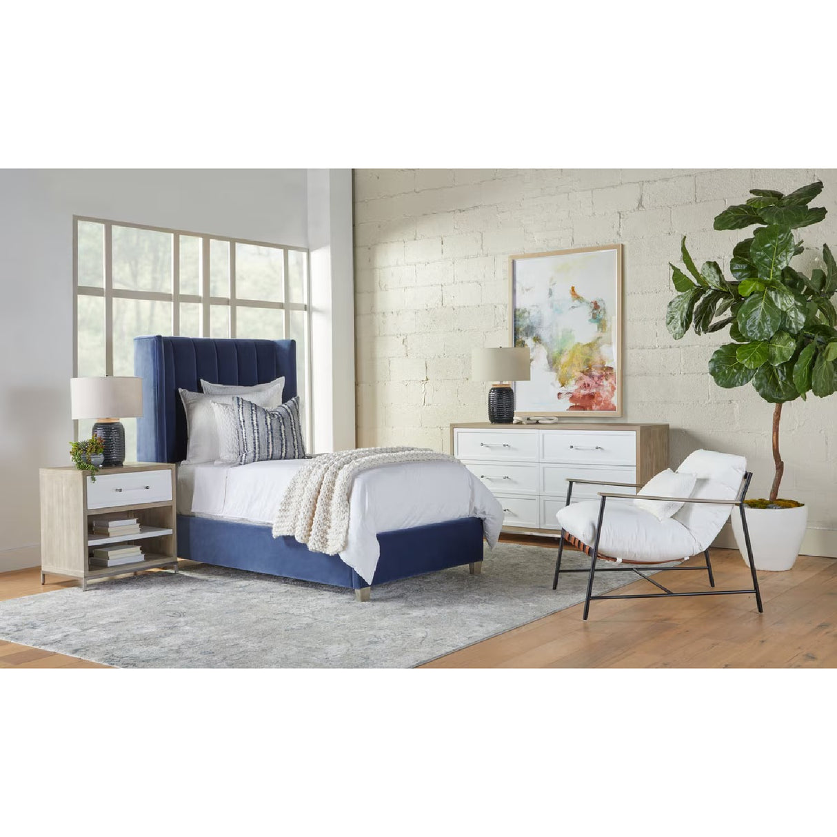 Blue Velvet Twin Bed | Oroa.com