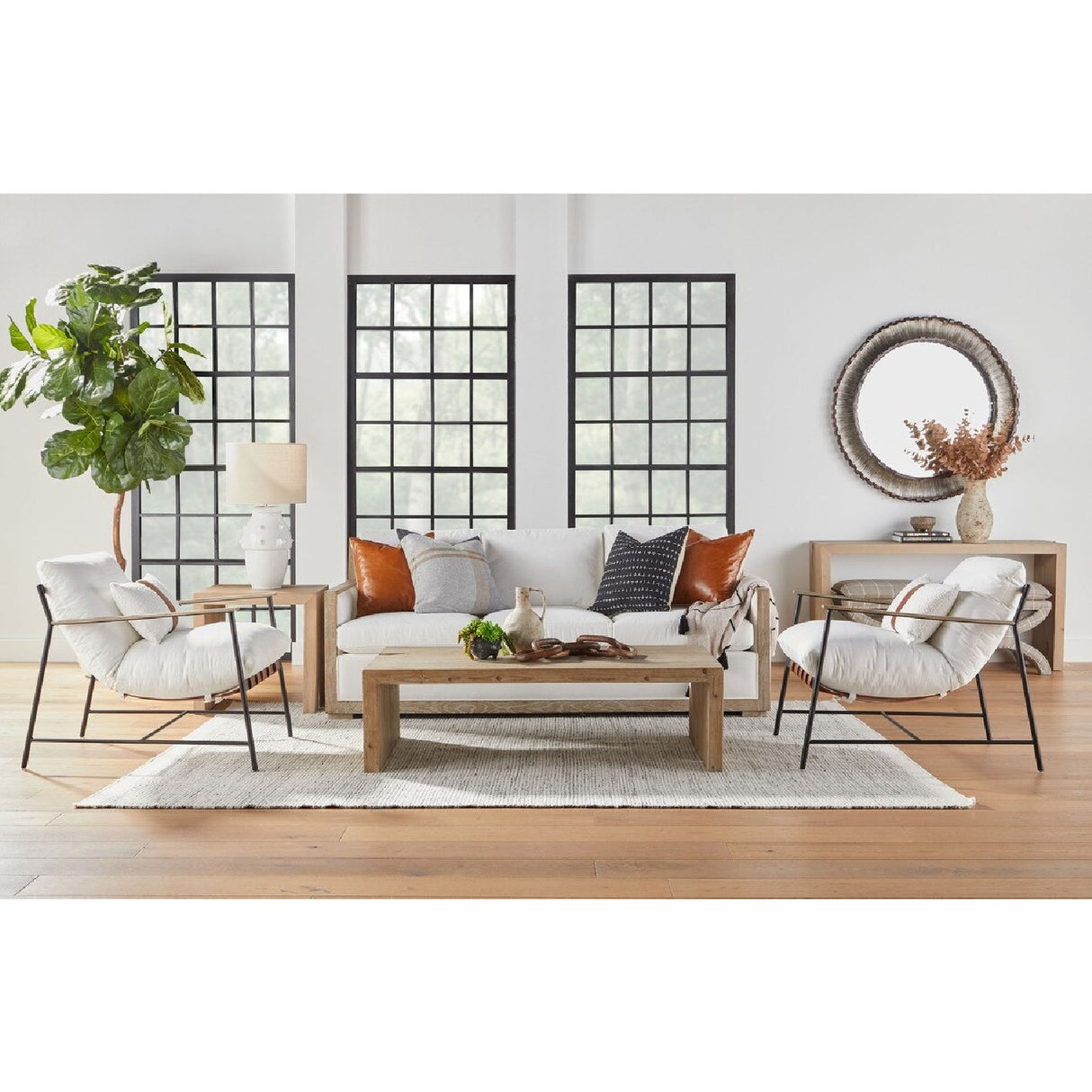 White Boucle Leather Lumbar Pillows (2) | Oroa.com