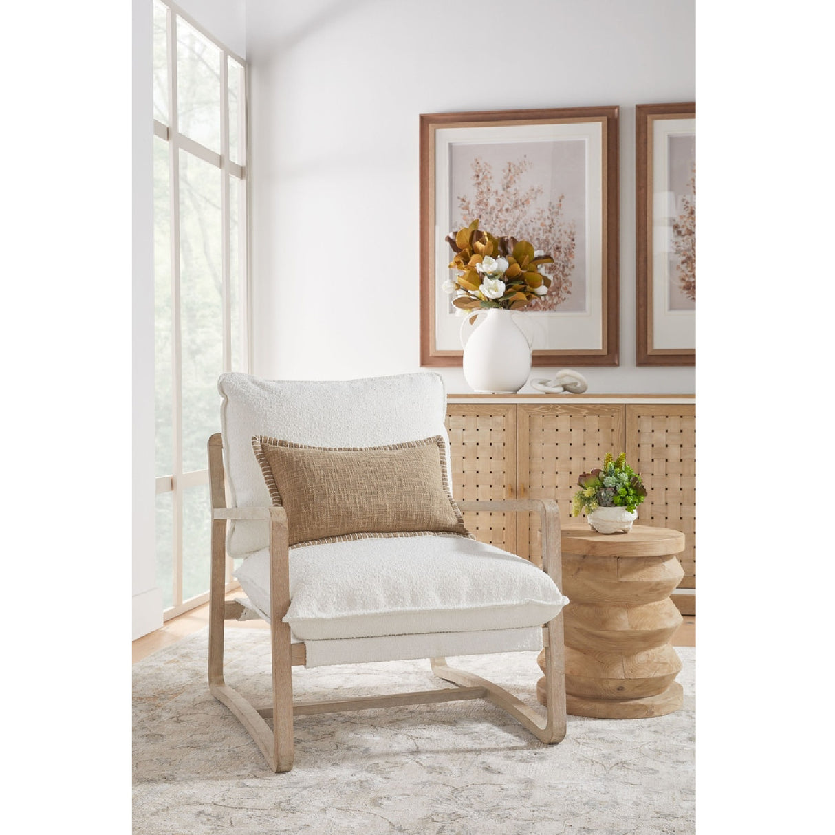 Pine Wood Cylindrical Accent Table | Oroa.com