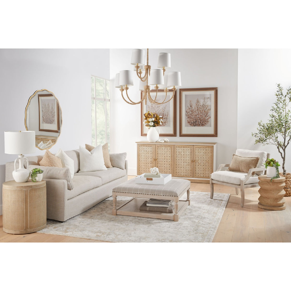 Pine Wood Cylindrical Accent Table | Oroa.com