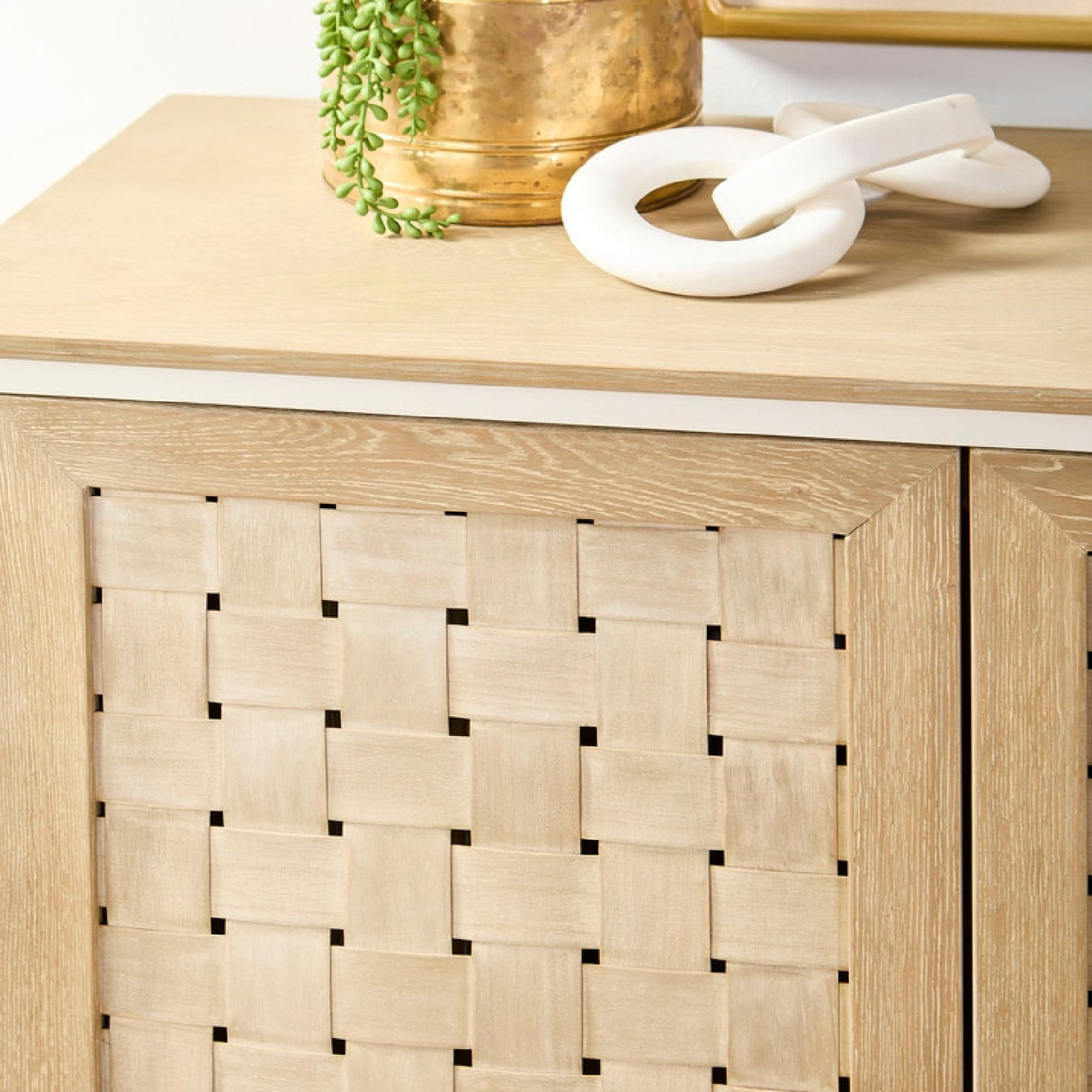 4-Door Woven Style Oak Sideboard | Oroa.com