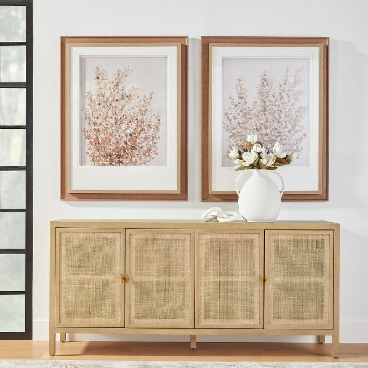 4-Door Gray Cane Media Sideboard | Oroa.com