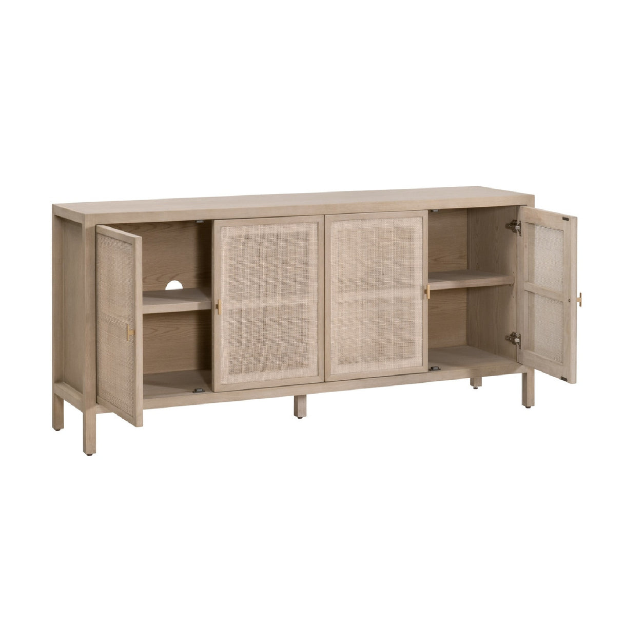4-Door Gray Cane Media Sideboard | Oroa.com