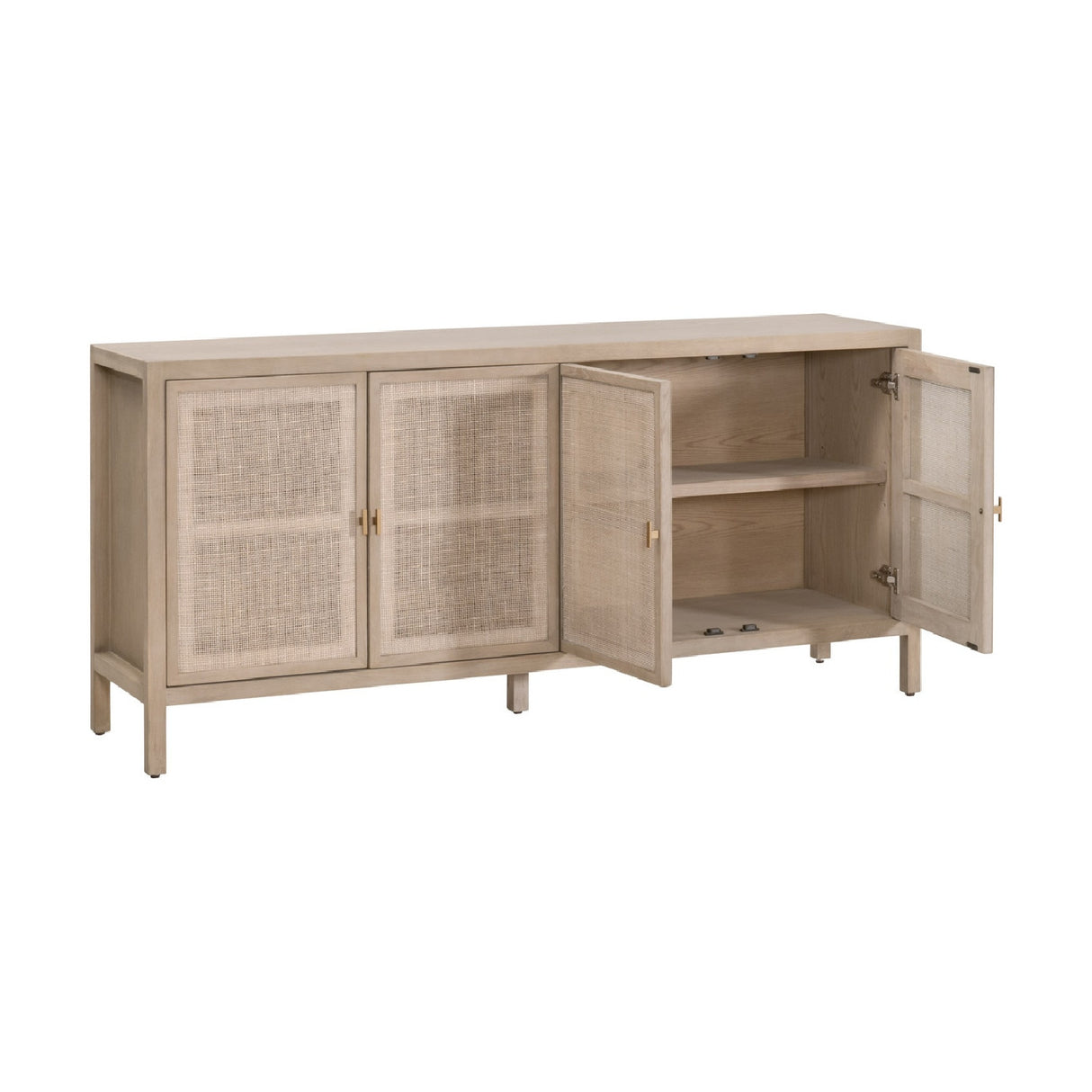 4-Door Gray Cane Media Sideboard | Oroa.com