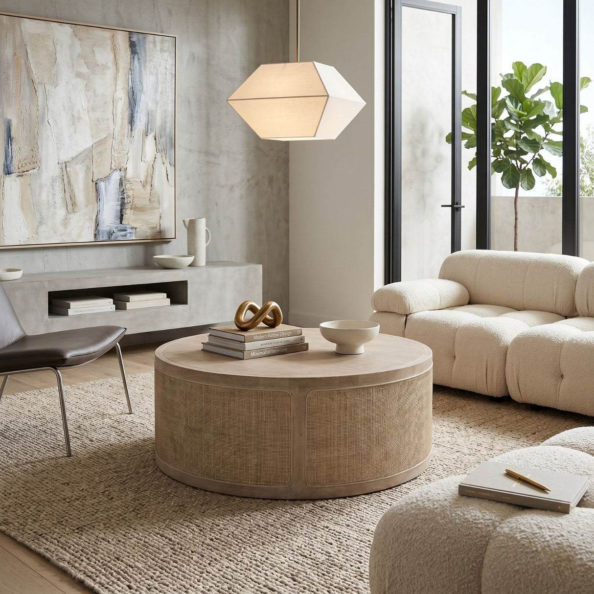 Gray Oak Round Coffee Table | Oroa.com