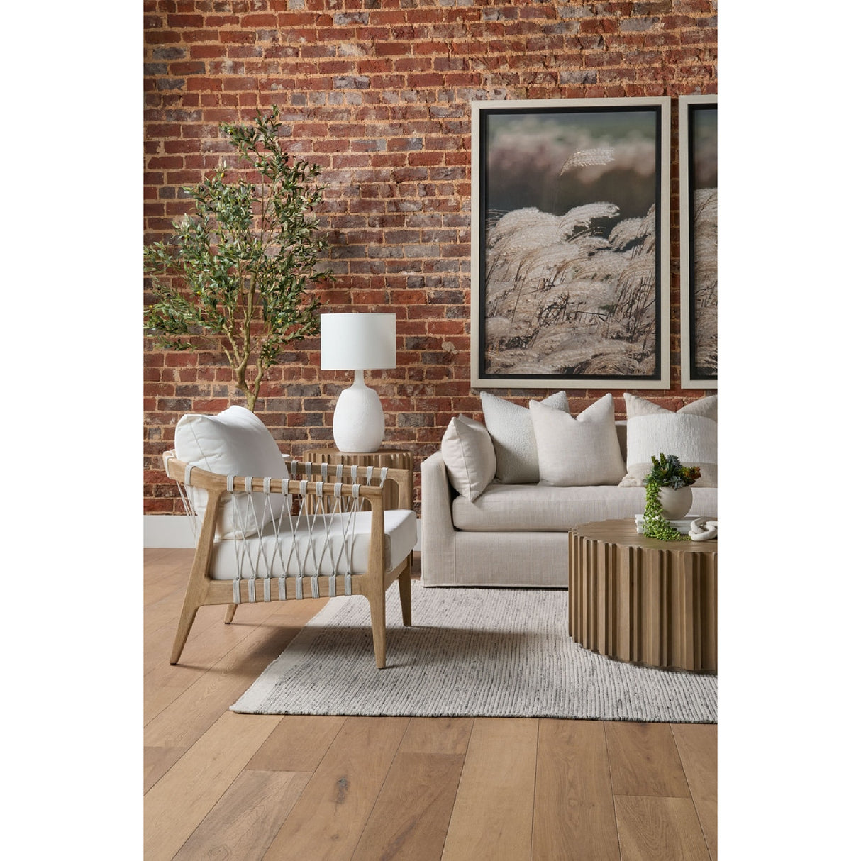 Fluted Pine End Table | Oroa.com