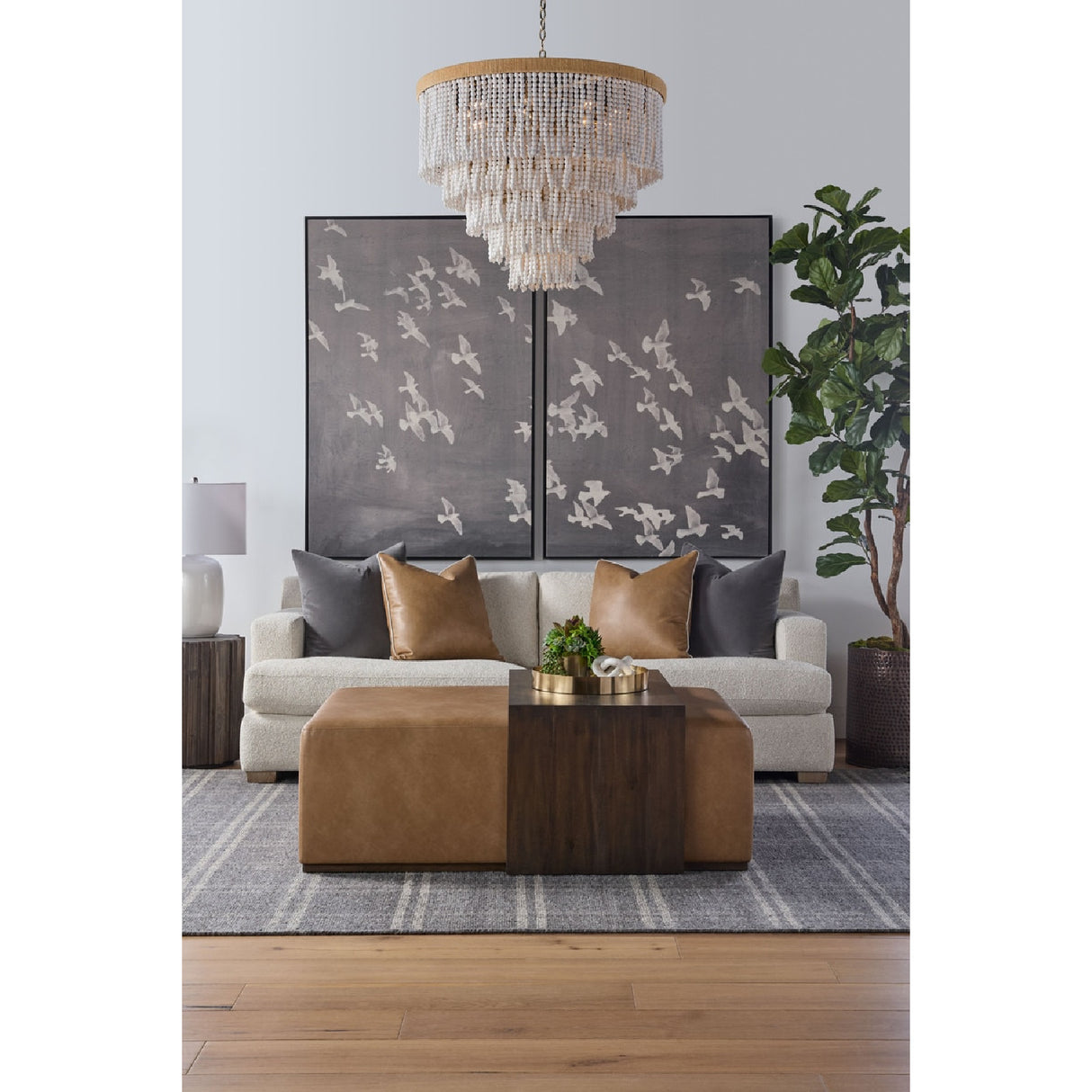 Fluted Pine Accent Table | Oroa.com