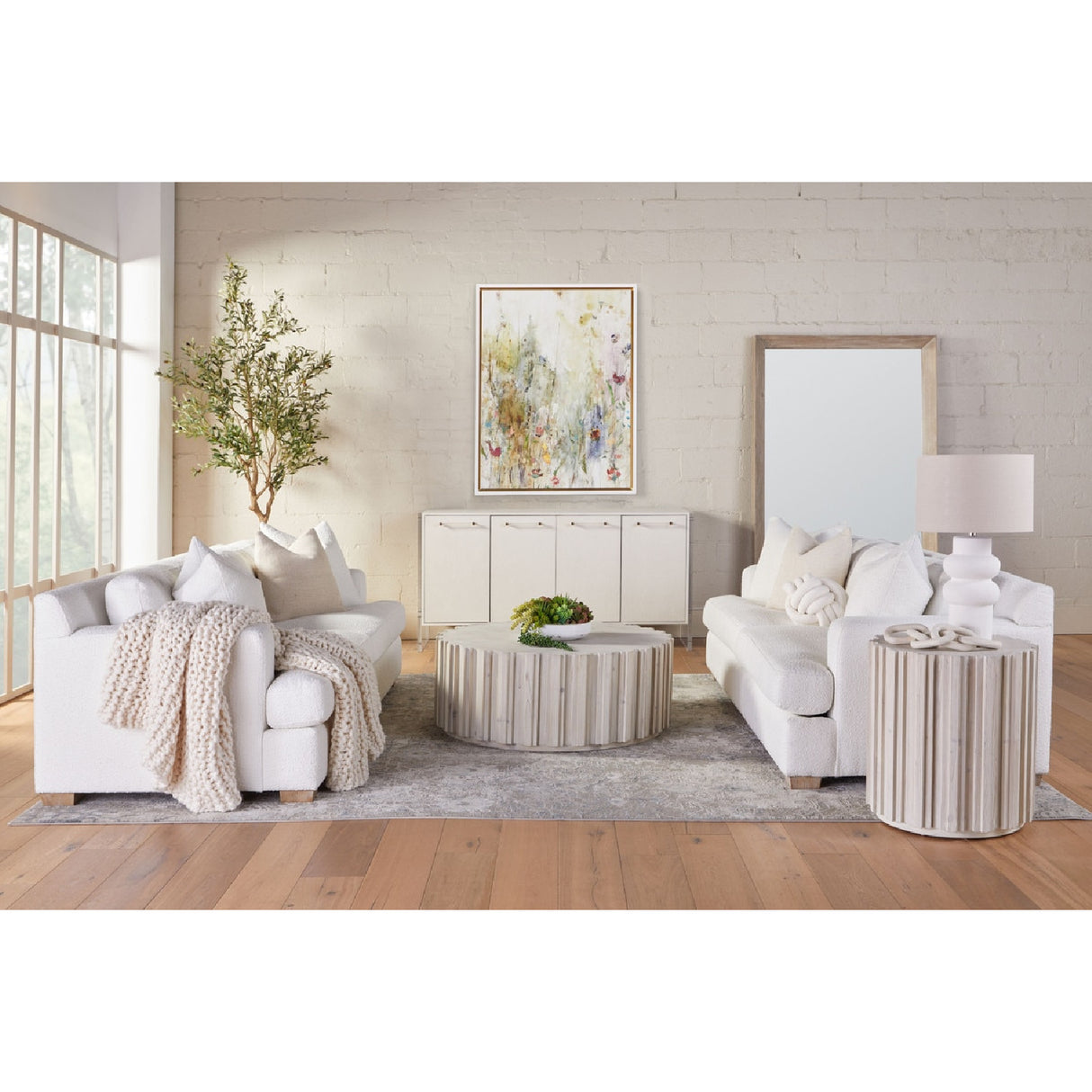 Fluted Pine Accent Table | Oroa.com