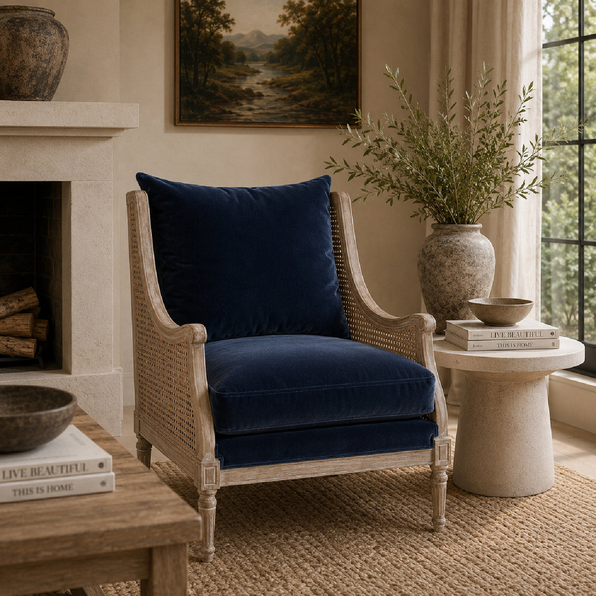 Natural Birch Wood Lounge Chair | Oroa.com