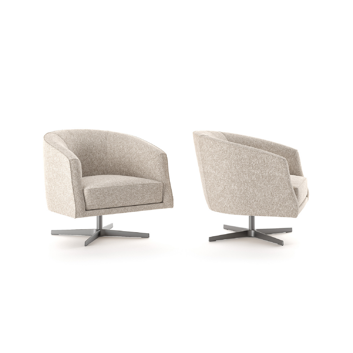 Curved Back Swivel Armchair | Oroa.com
