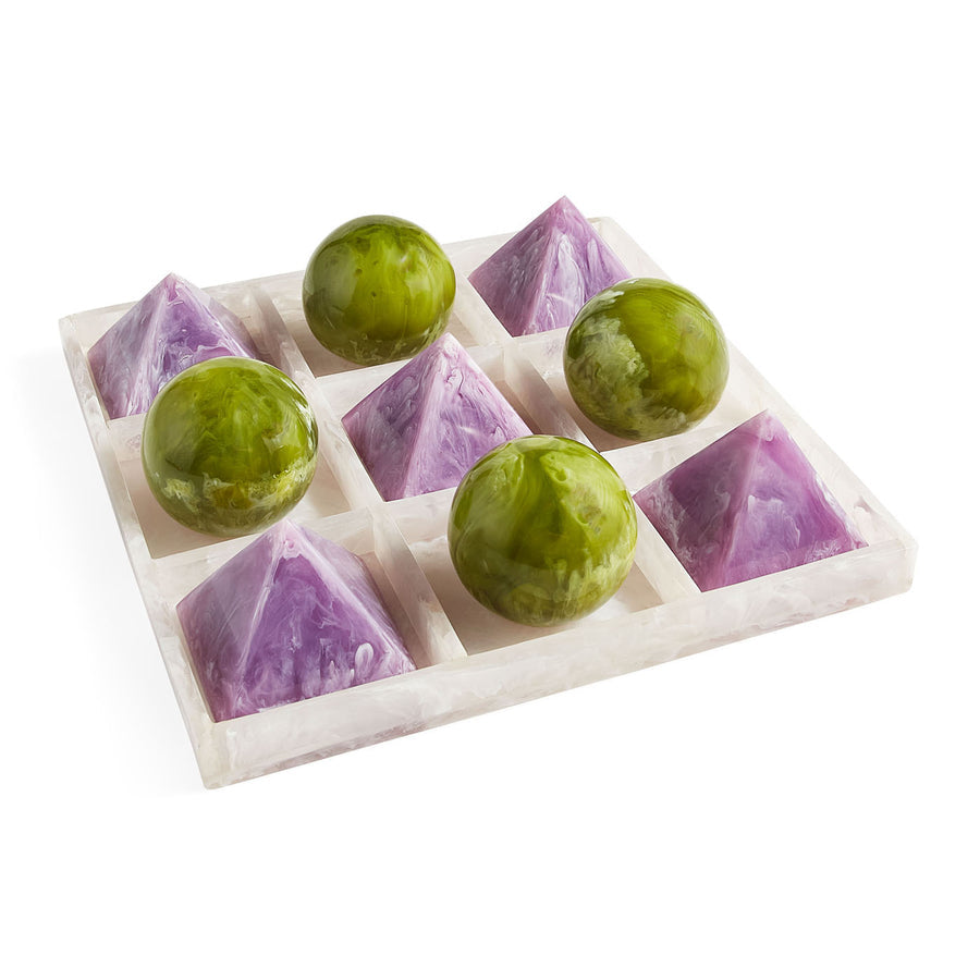 Marbleized Tic-Tac-Toe Set | Oroa.com
