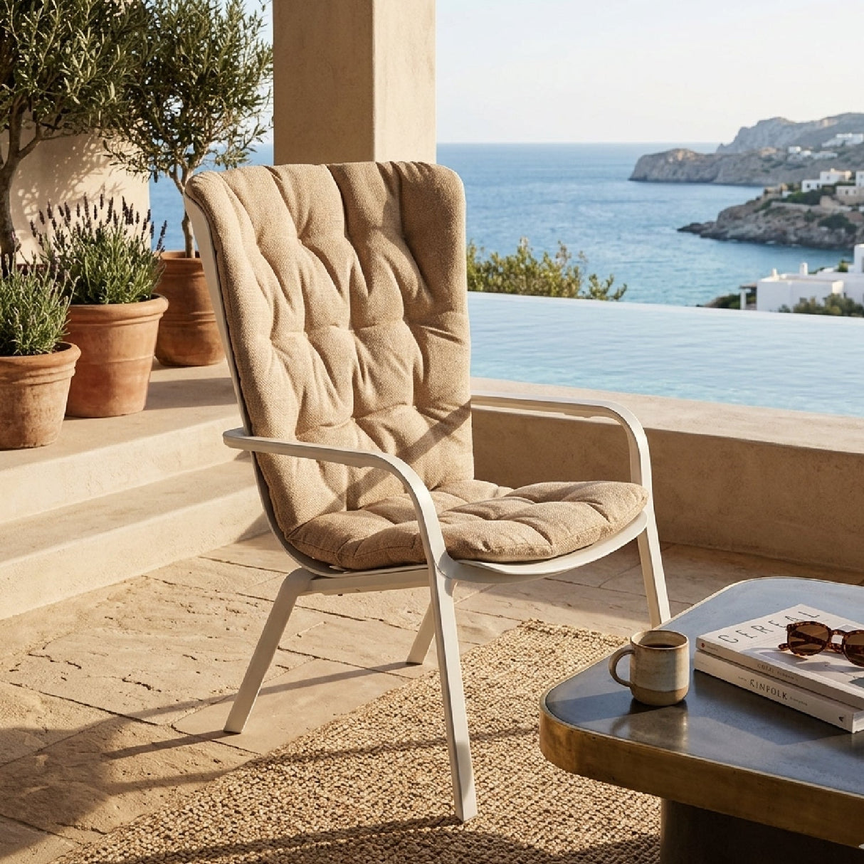 Square Perforated Reclining Outdoor Armchair | Oroa.com