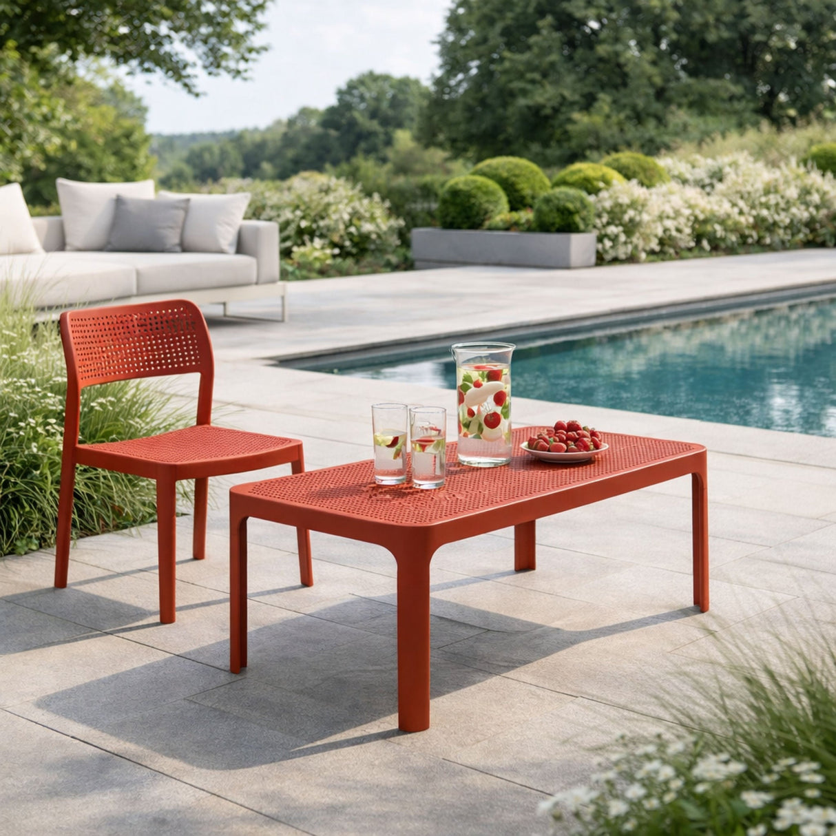 Outdoor Perforated Rectangular Coffee Table | Oroa.com