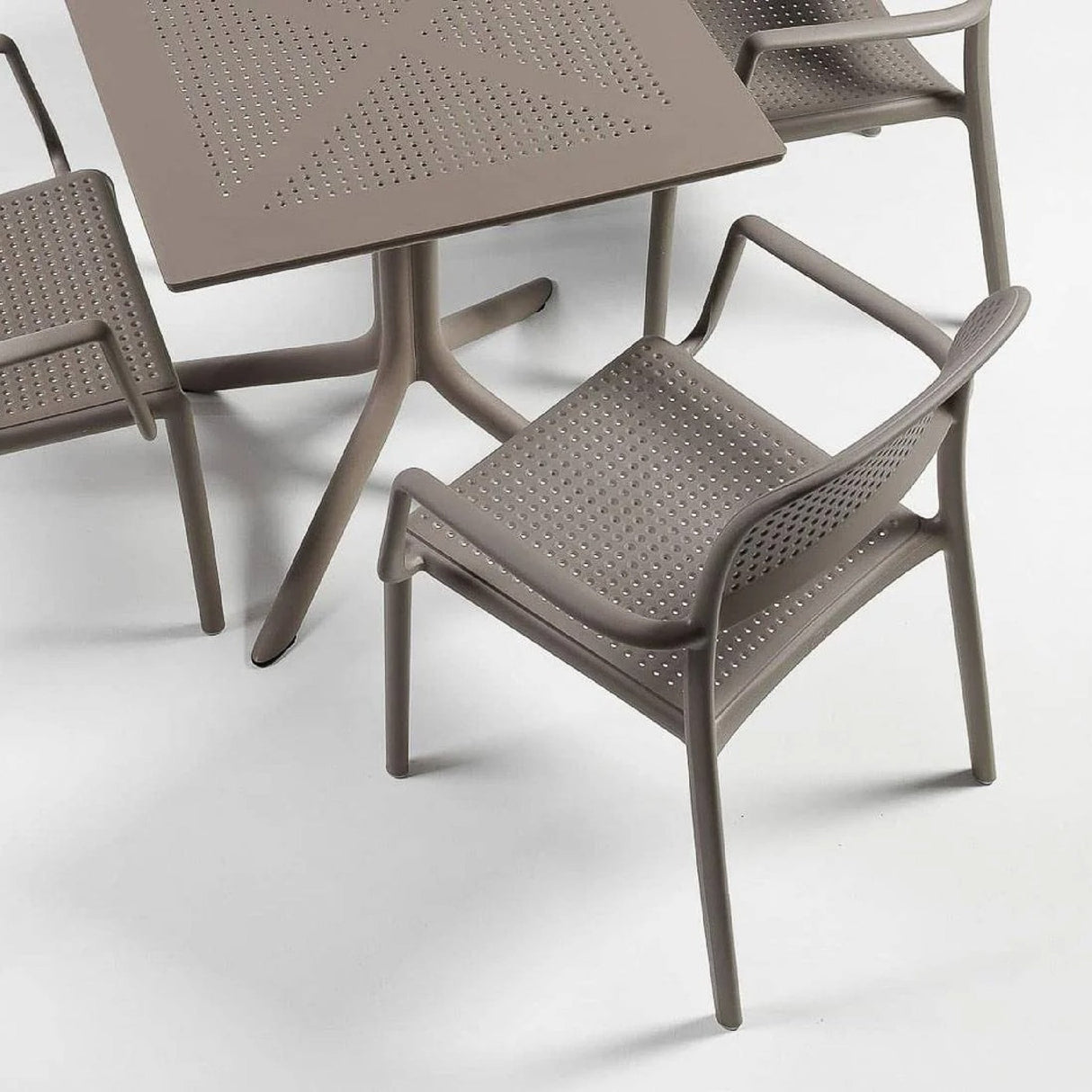 Perforated Square 4-Spoke Outdoor Dining Table | Oroa.com