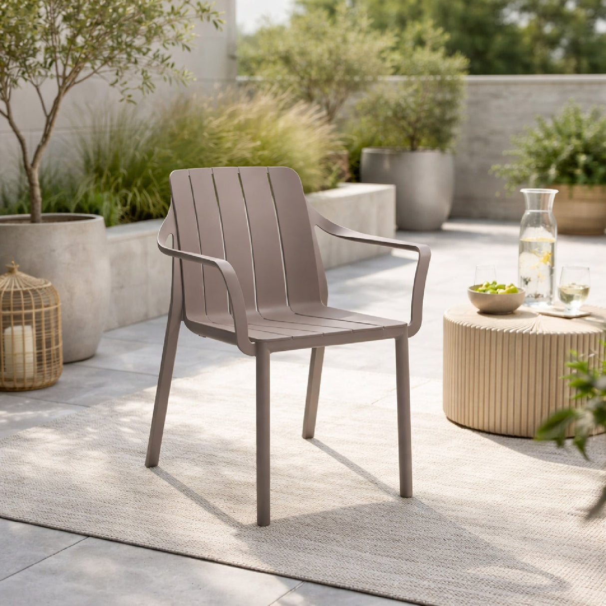 Slatted Outdoor Monobloc Armchair | Oroa.com