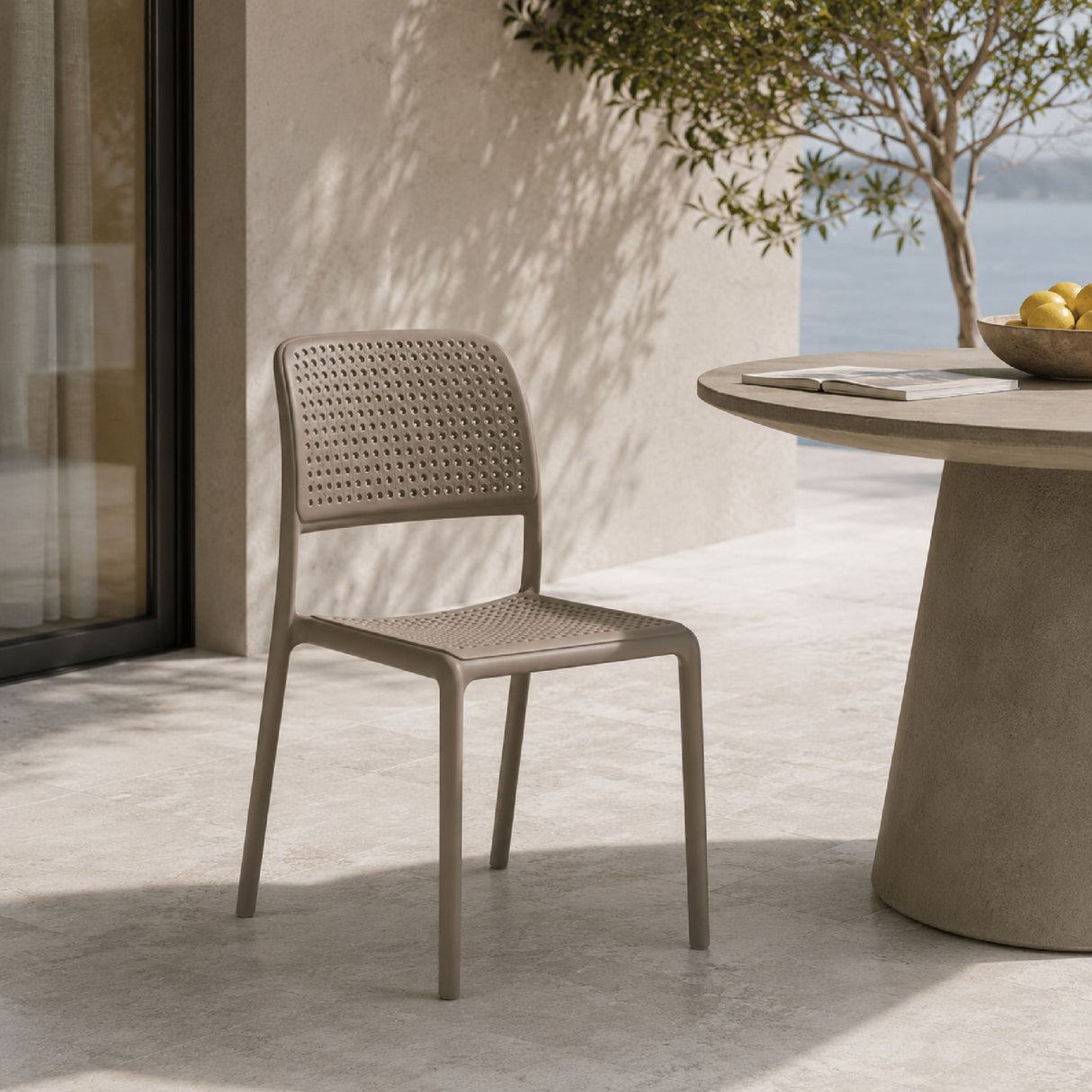 Perforated Fiberglass Outdoor Dining Chair | Oroa.com