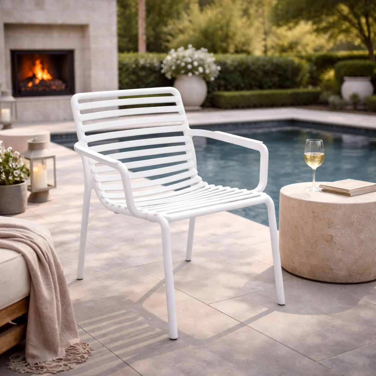 Slatted Stackable Outdoor Lounge Chair | Oroa.com