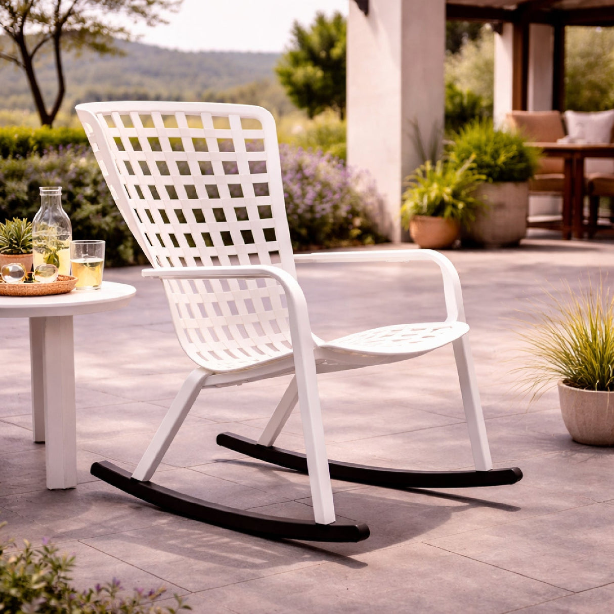 Square Perforated Reclining Outdoor Armchair | Oroa.com