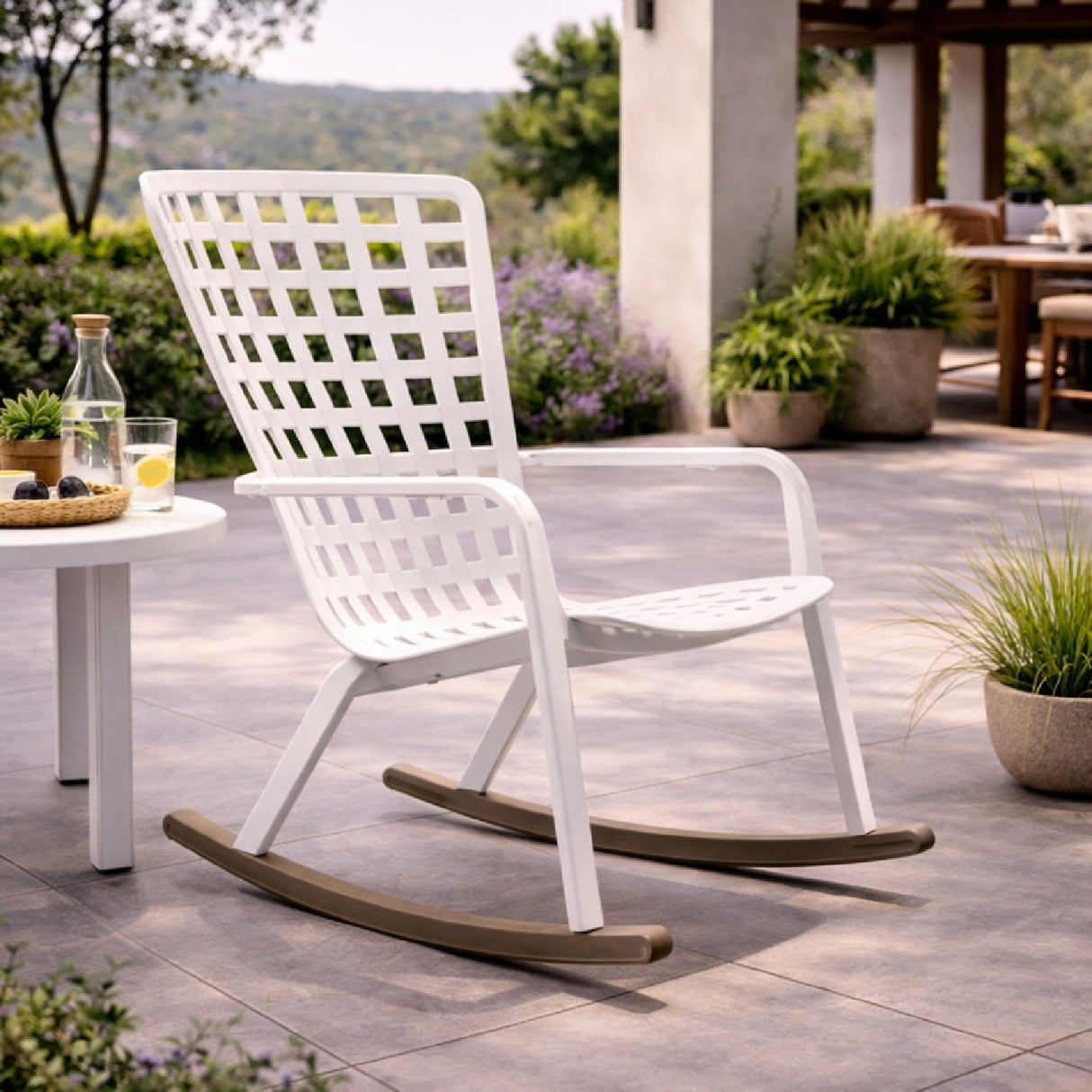 Square Perforated Reclining Outdoor Armchair | Oroa.com